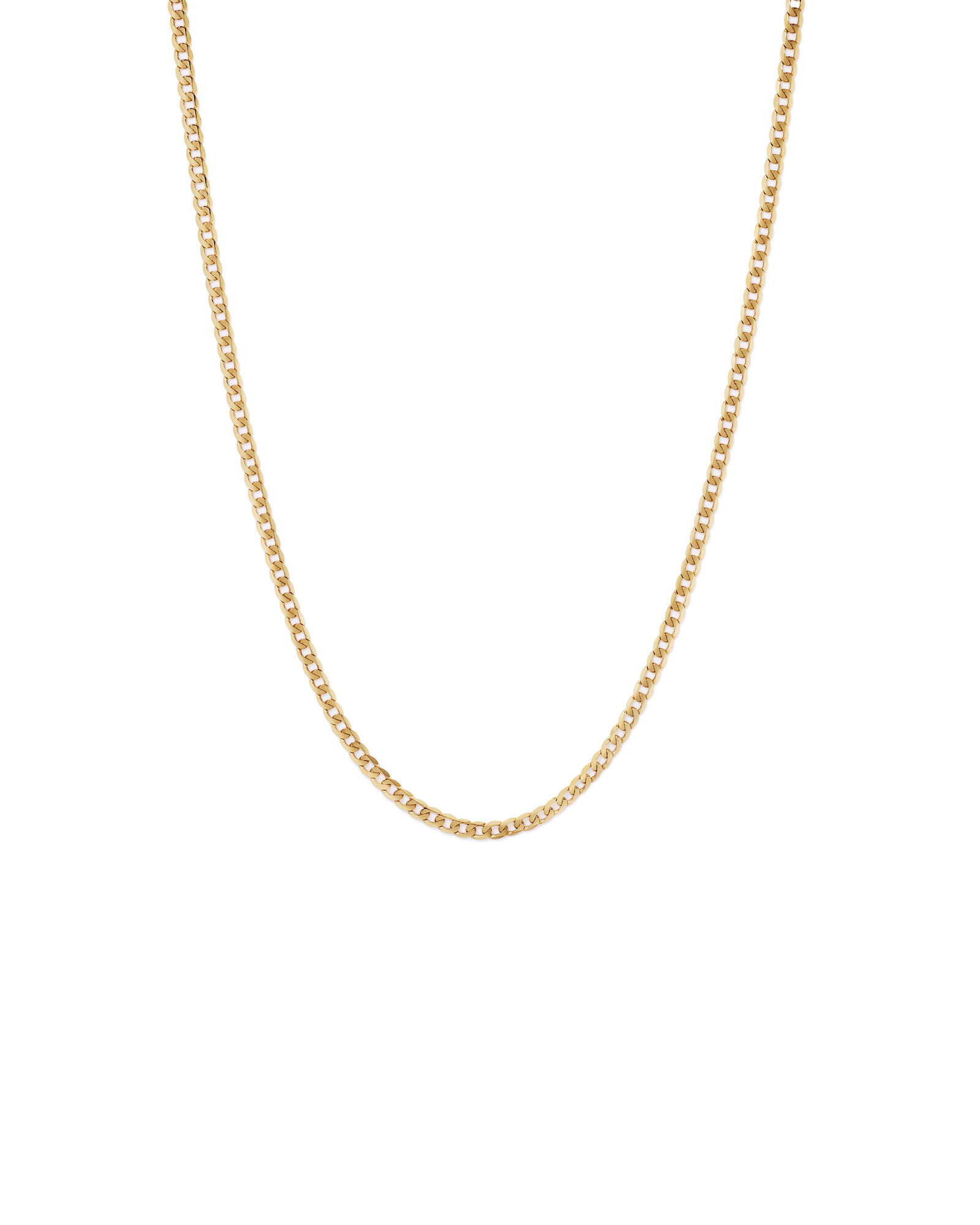 55cm (22") 4mm-4.5mm Width Curb Chain in 10kt Yellow Gold