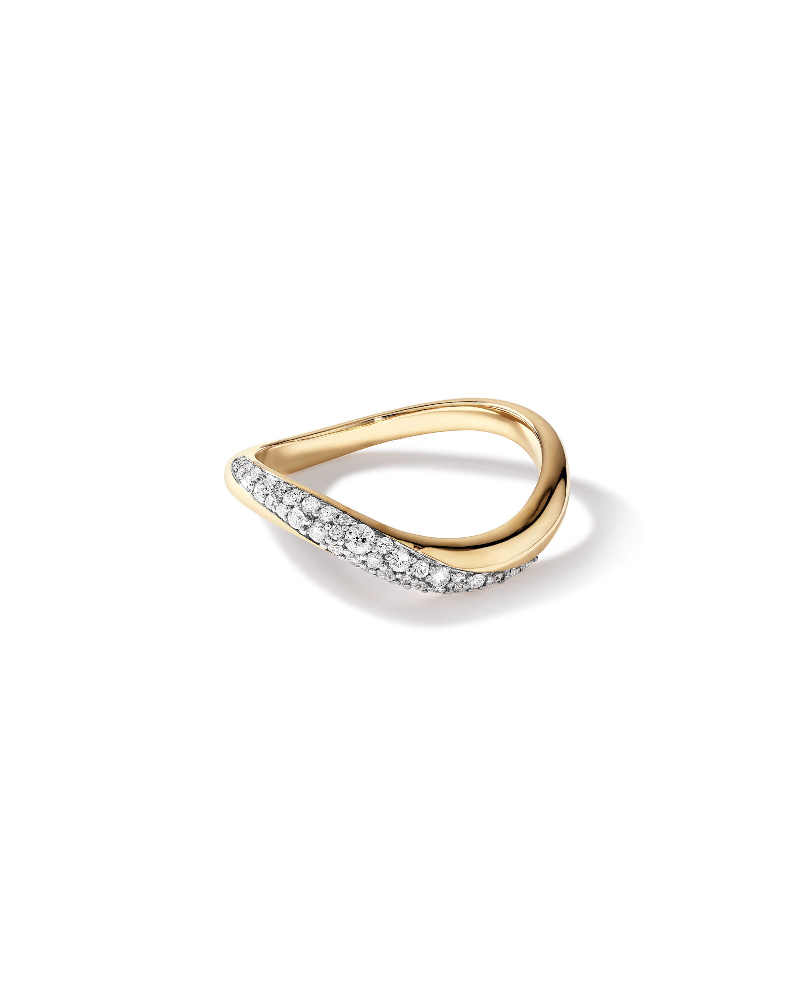 0.23 Carat TW Diamond Stardust Wave Ring in 10kt Yellow Gold
