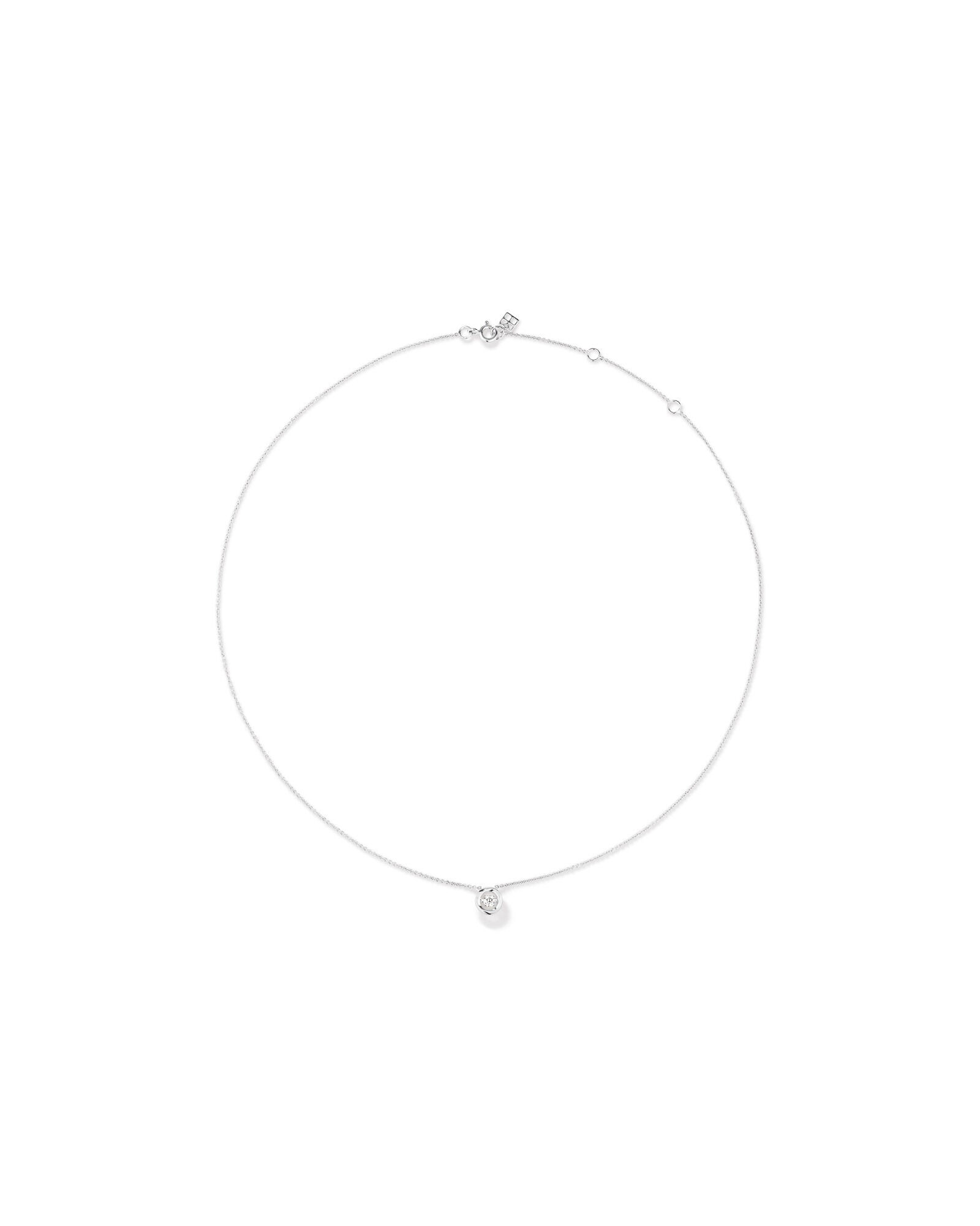 Pendentif rond de laboratoire Lume avec 0,10 carat TW de diamants cultiv&eacute;s en laboratoire en argent sterling