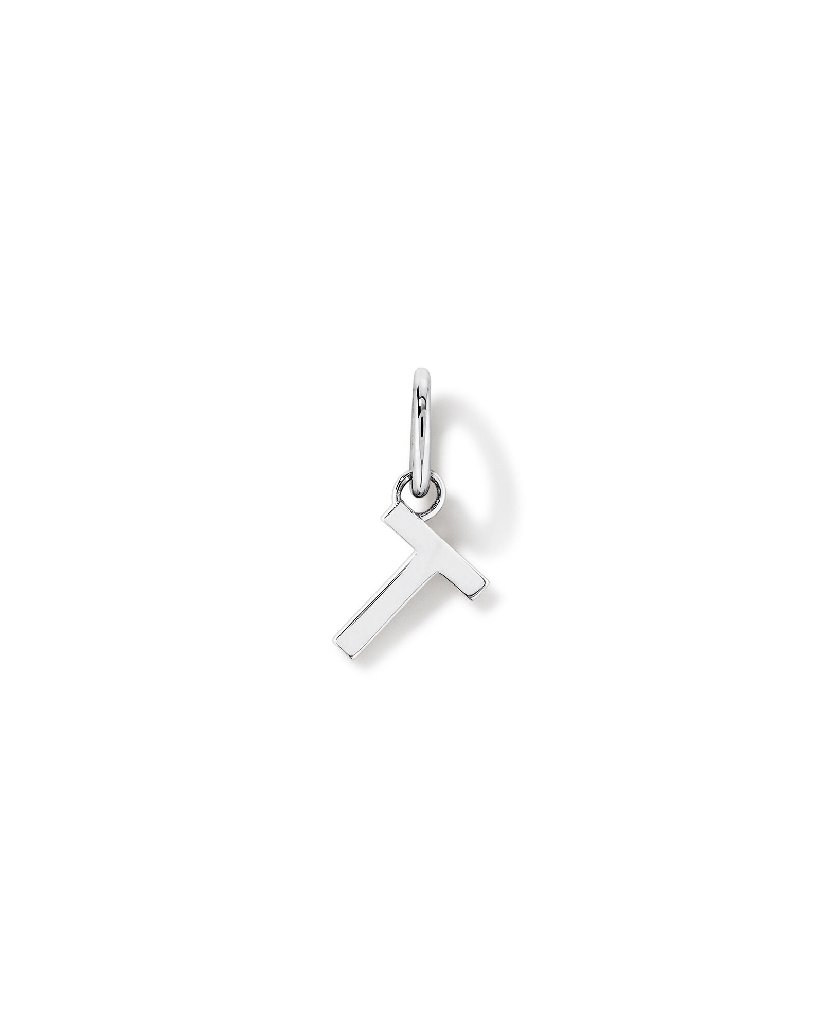 Letter T Initial Pendant in Sterling Silver