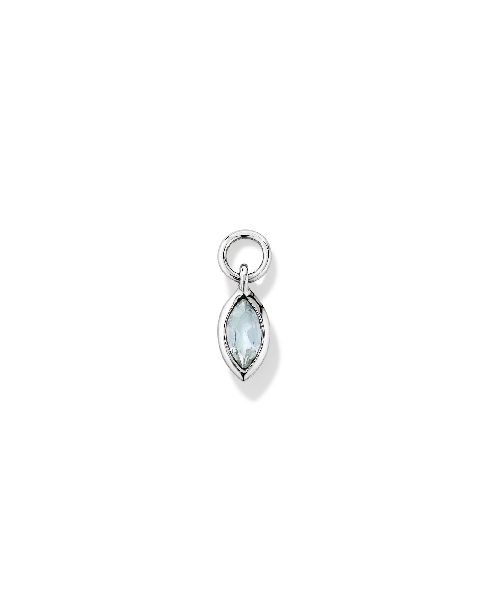 Pendentif de boucle d'oreille unique en topaze bleu ciel et or blanc 10 carats