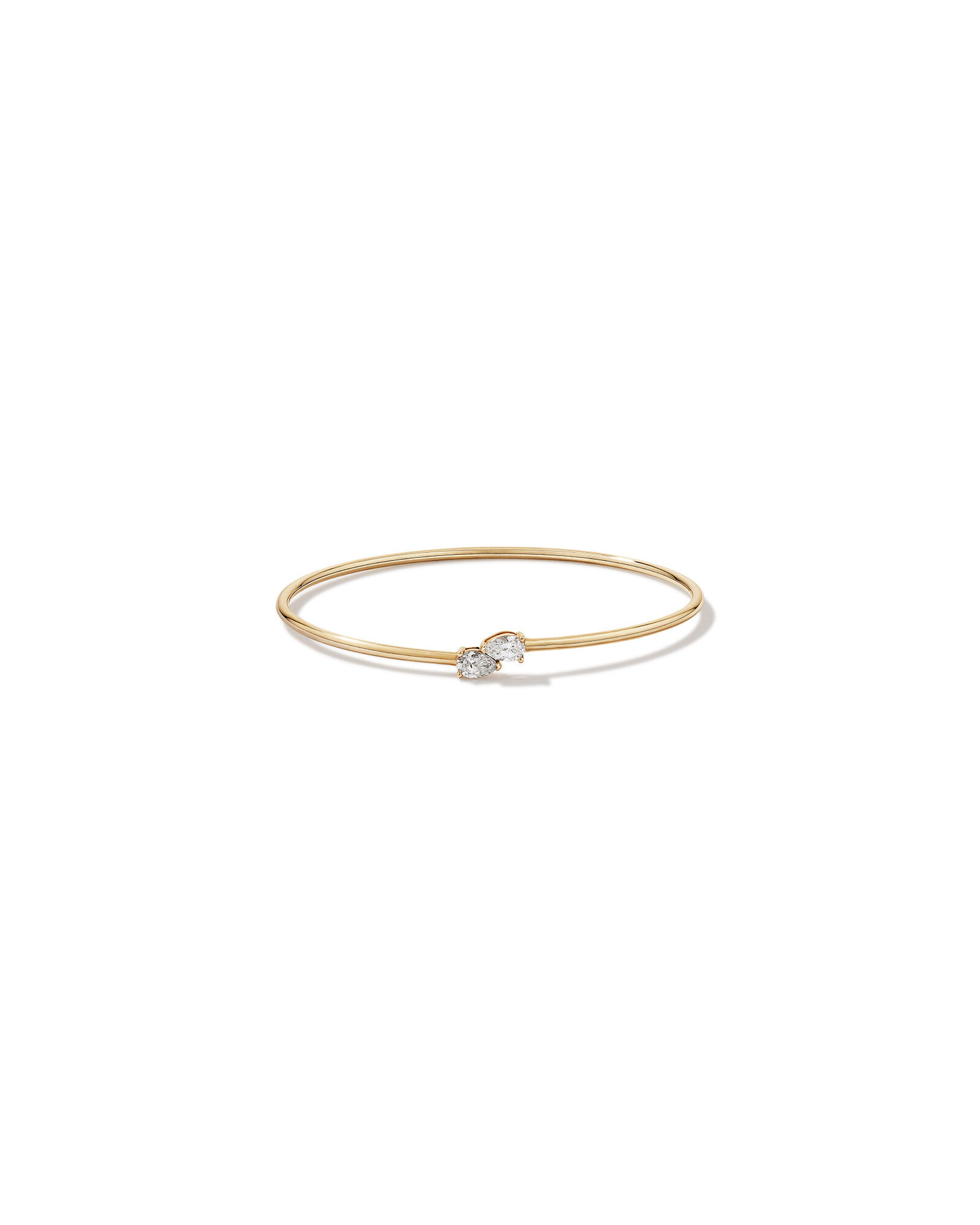 0.60 Carat TW of Laboratory-Grown Pear Cut Diamond Torque Bangle in 10kt Yellow Gold