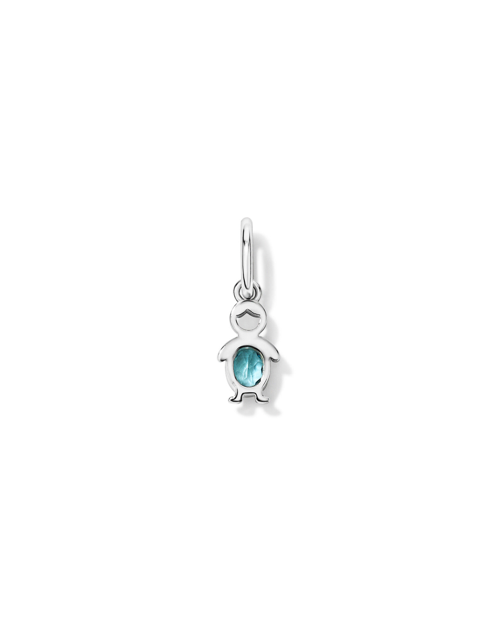 Blue Topaz Boy Pendant in Sterling Silver