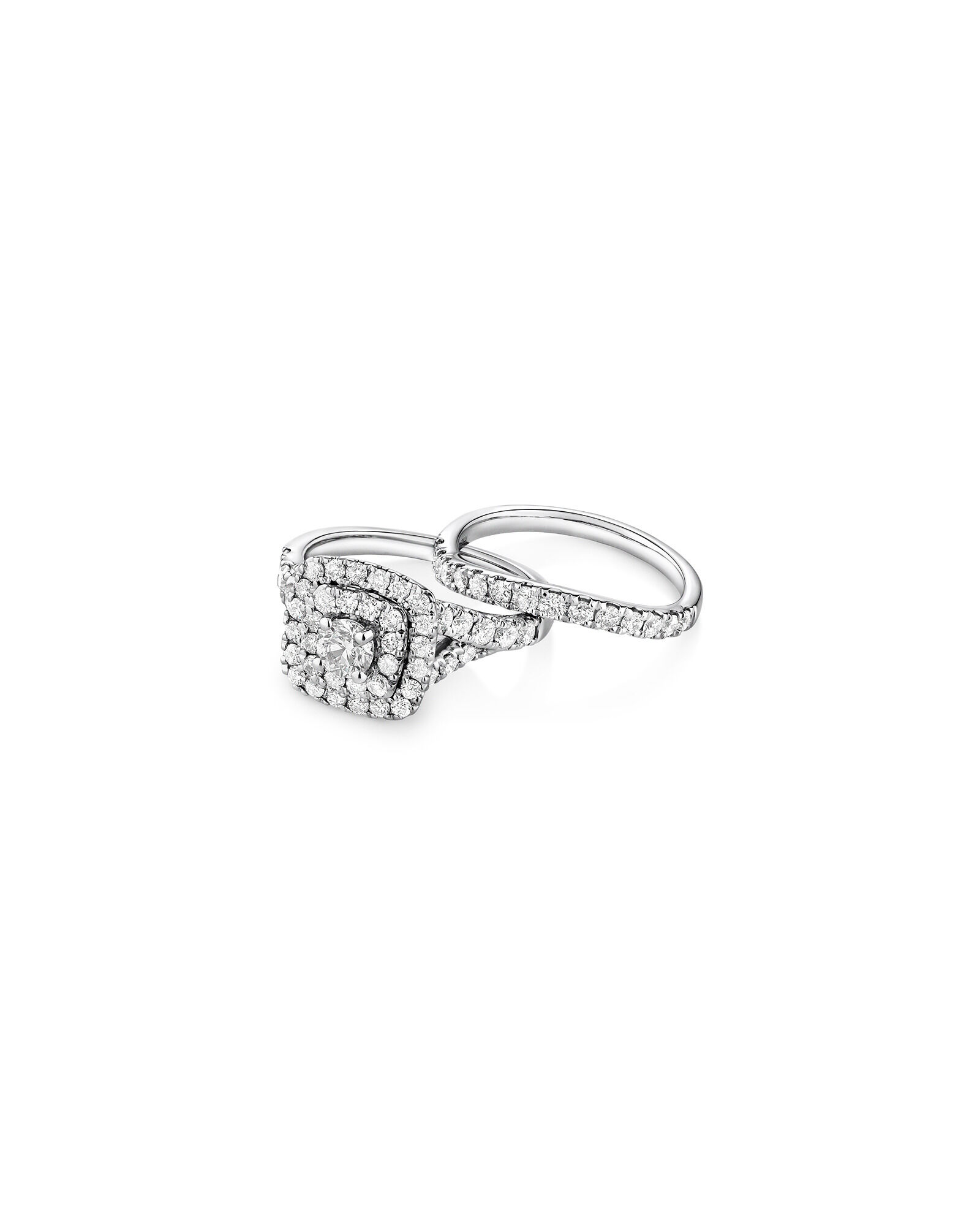 Bridal Set with 1.75 Carat TW of Diamonds in 14kt White Gold