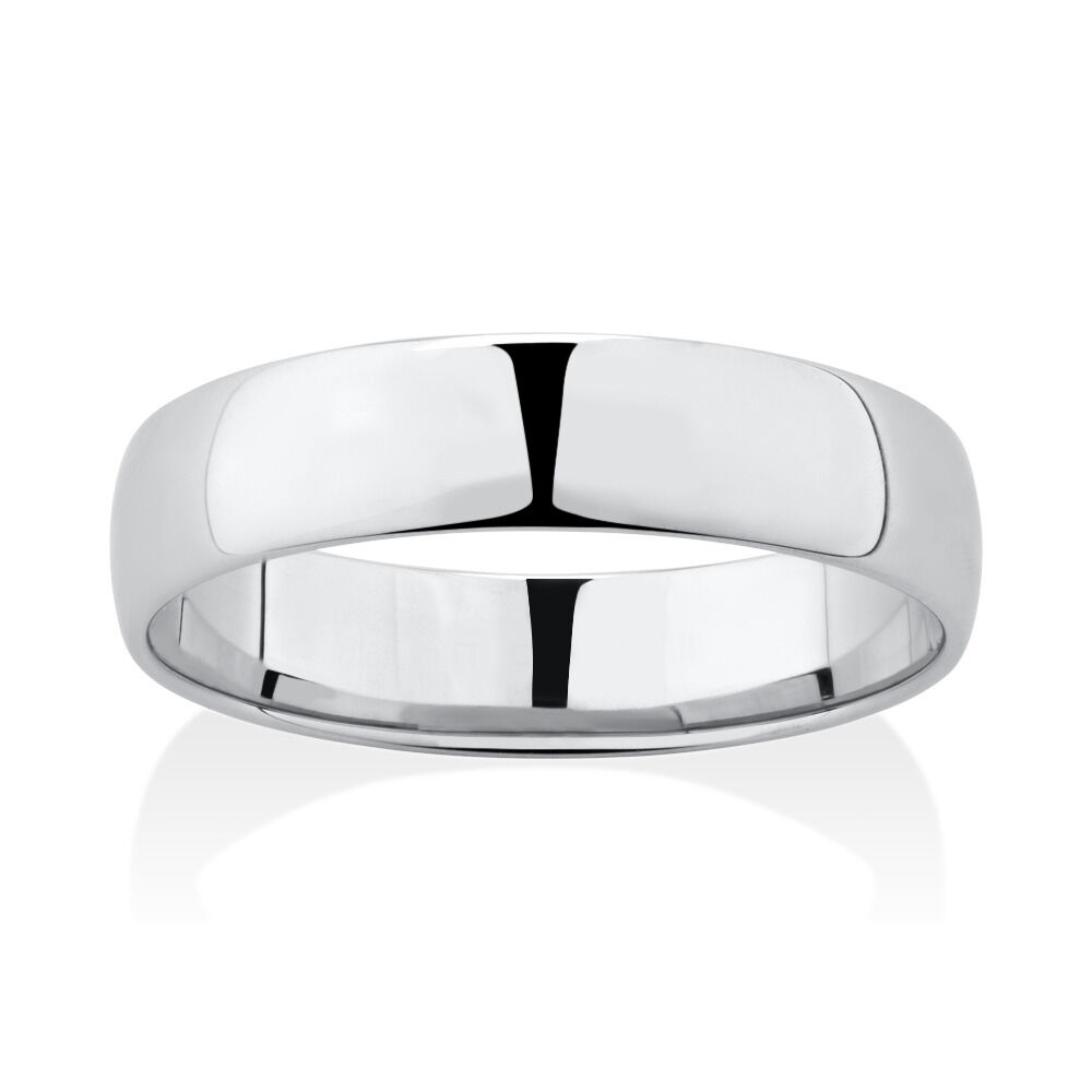 5mm Lite Half Round Wedding Band in Platinum