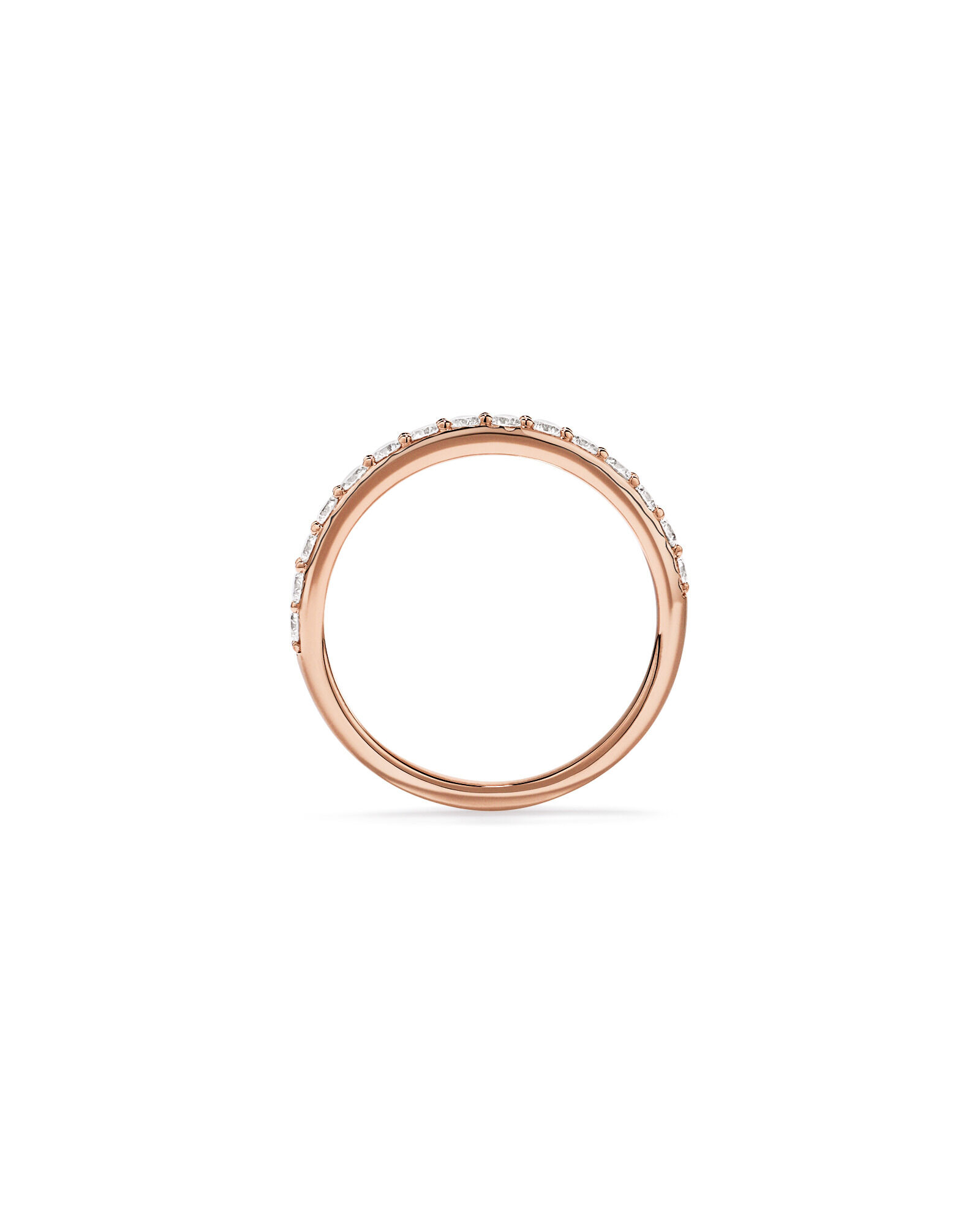 0.50TW Round Brilliant Laboratory-Grown Diamond Wedding Band in 14kt Rose Gold