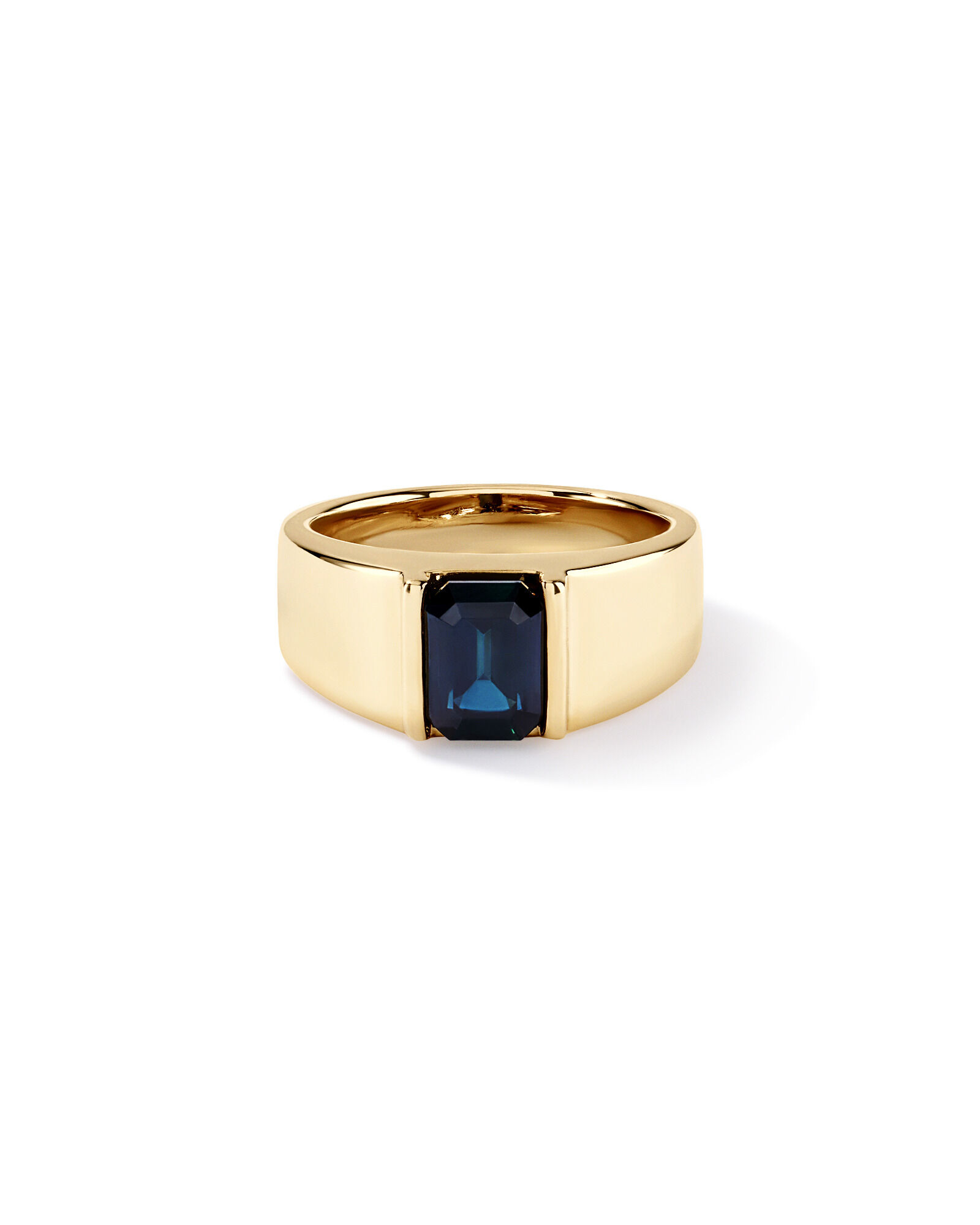 Bague &agrave; large bande du Parti australien en or jaune 10 carats