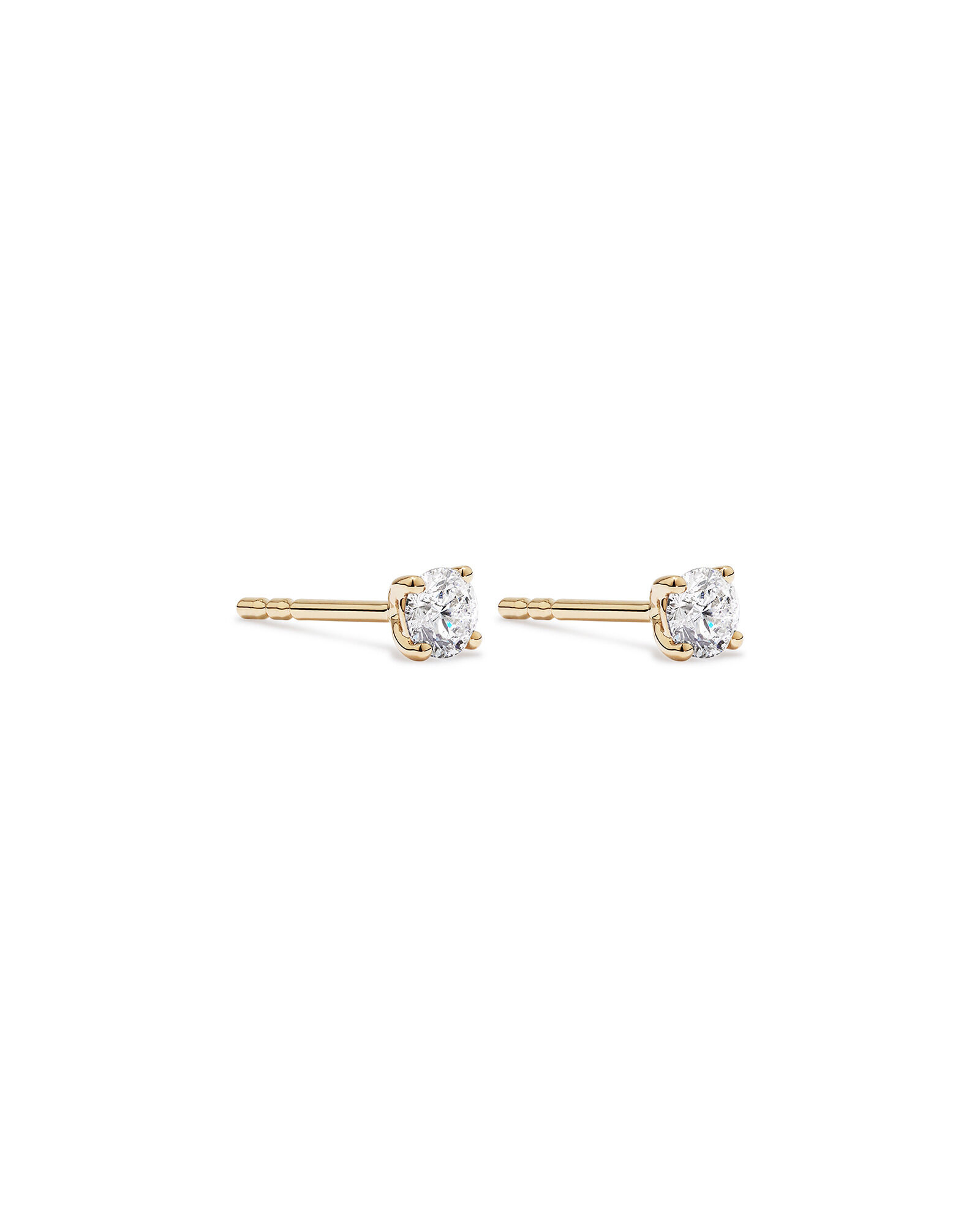 Certified 0.25 Carat TW Round Brilliant Diamond Solitaire Stud Earrings in 18kt Yellow Gold