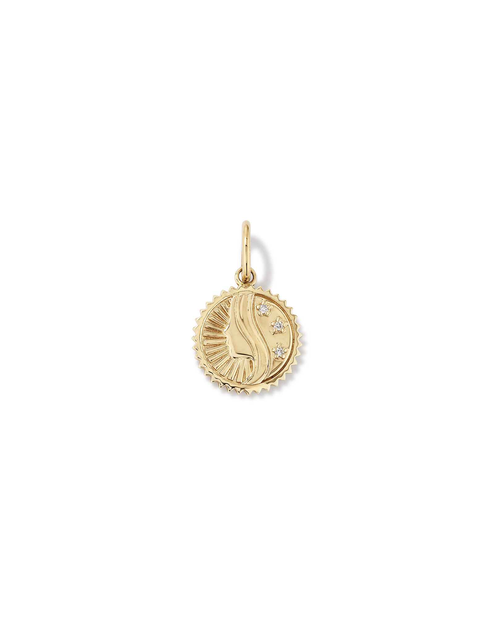 Diamond Accent Virgo Zodiac Pendant in 10kt Yellow Gold