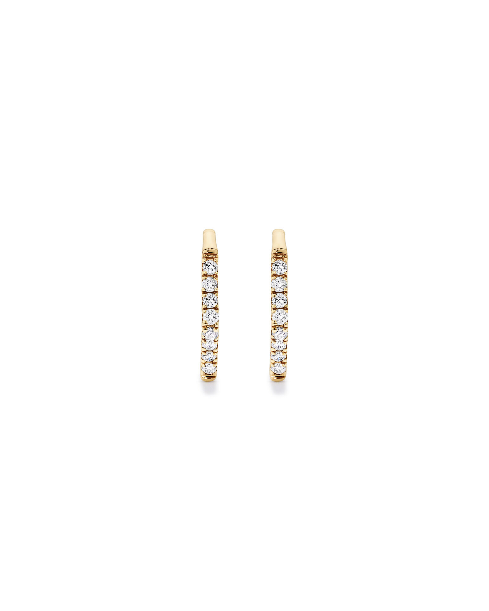 Boucles d&rsquo;oreilles &agrave; cerceaux en diamant en angle en or 10 carats