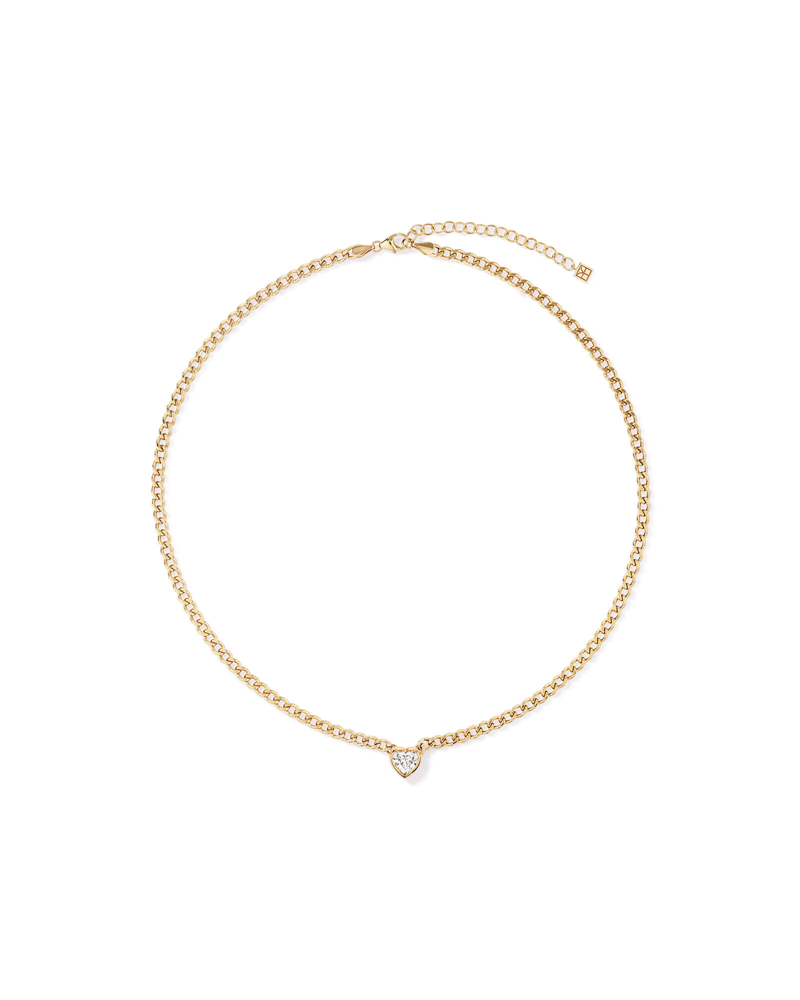 1.00 Carat TW Laboratory-Grown Diamond Heart Chain Necklace in 10kt Yellow Gold