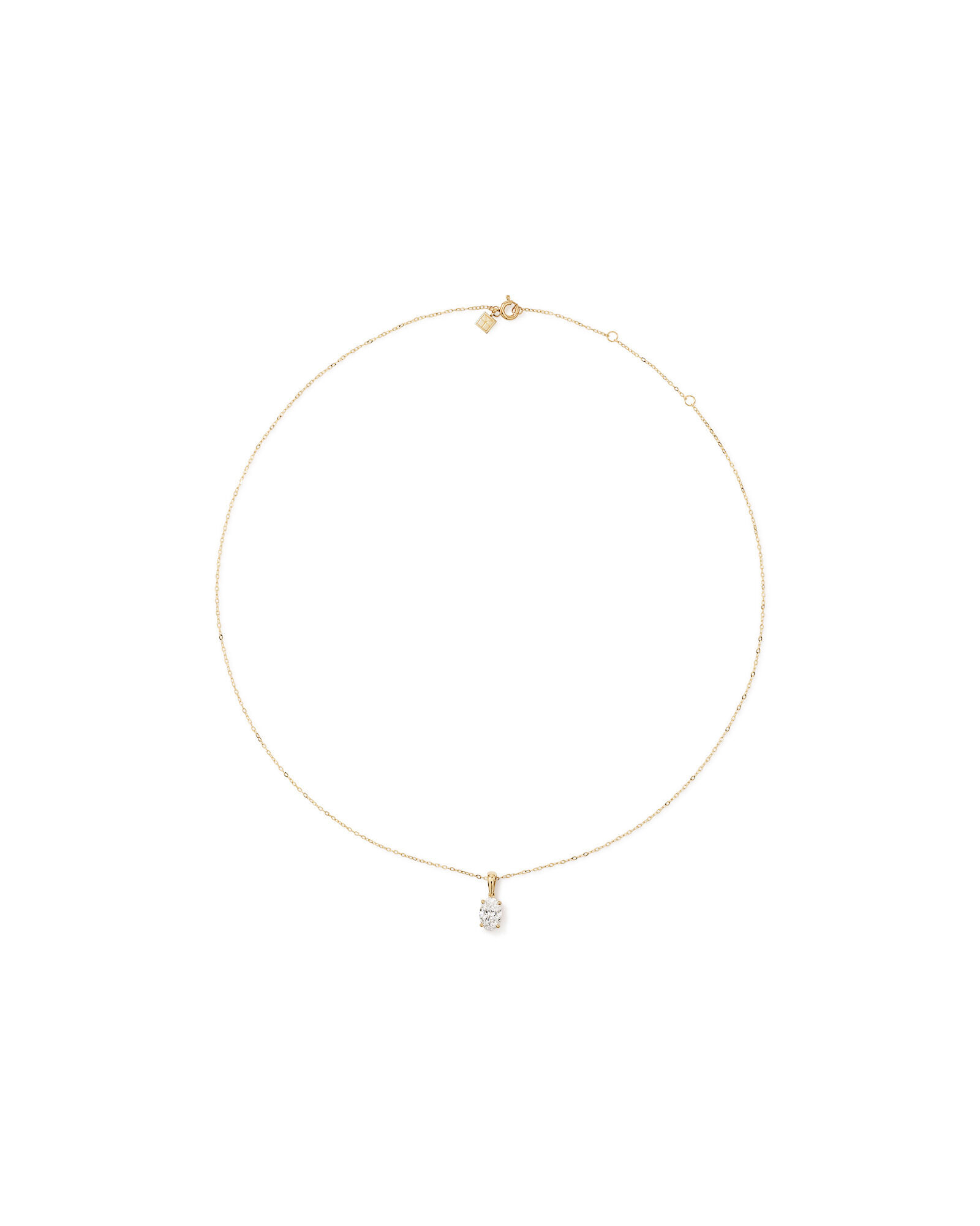 1.00 Carat TW Oval Cut Laboratory-Grown Diamond Solitaire Pendant  in 10kt Yellow Gold