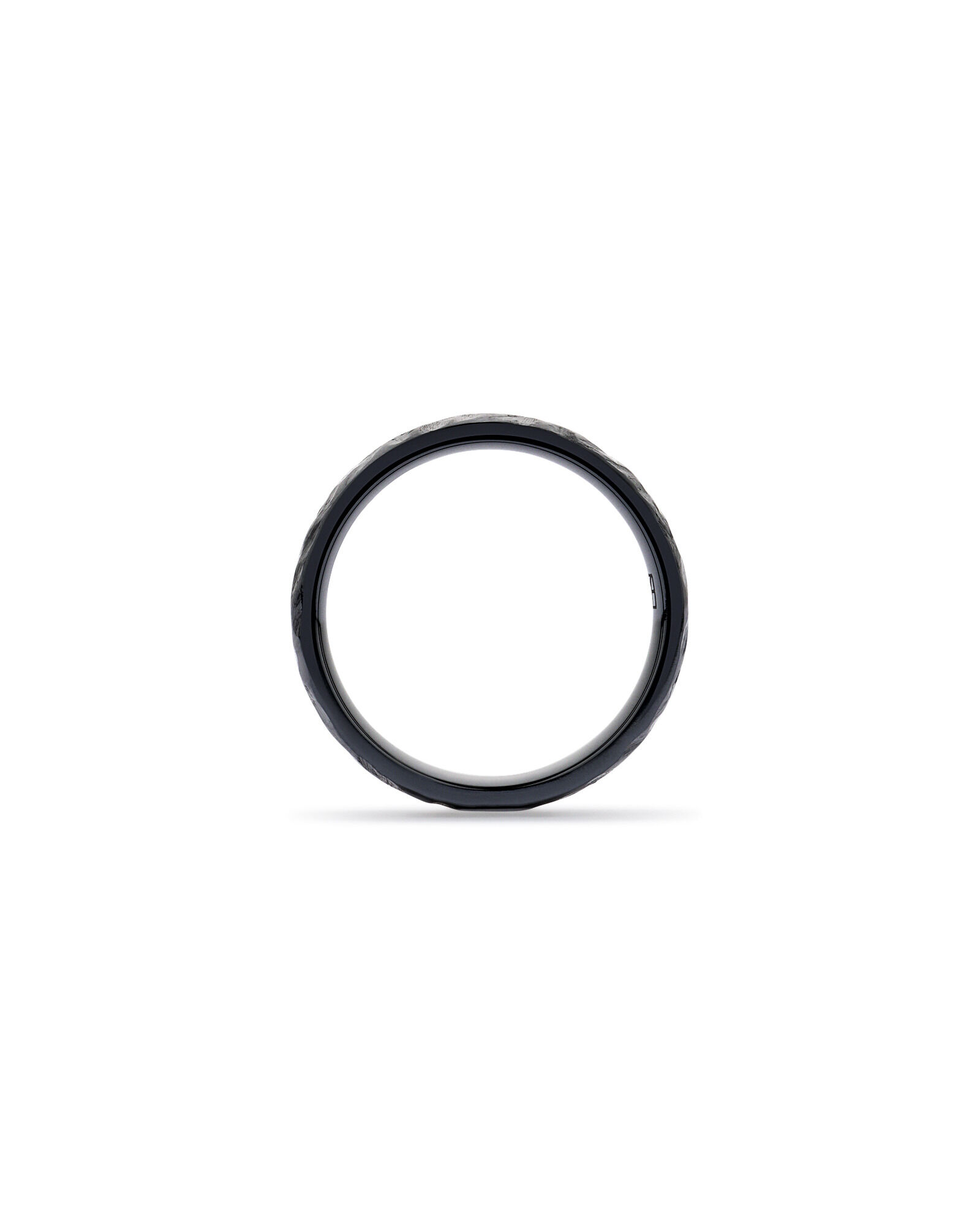 6mm Patterned Wedding Band in Black Titanium and 10KT Yellow Gold