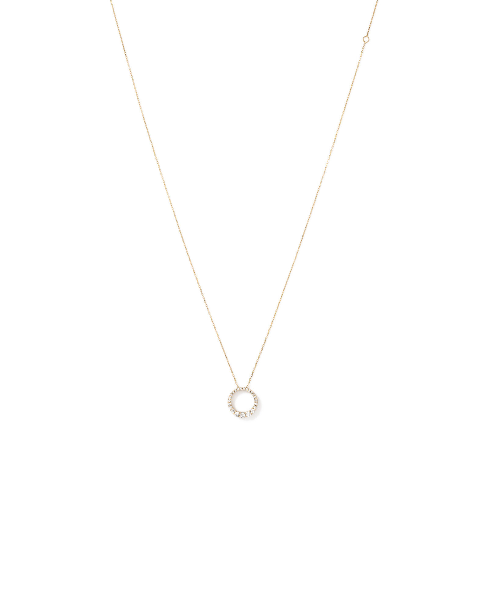 0.38 Carat TW Diamond Graduated Circle Necklace in 10kt Yellow Gold