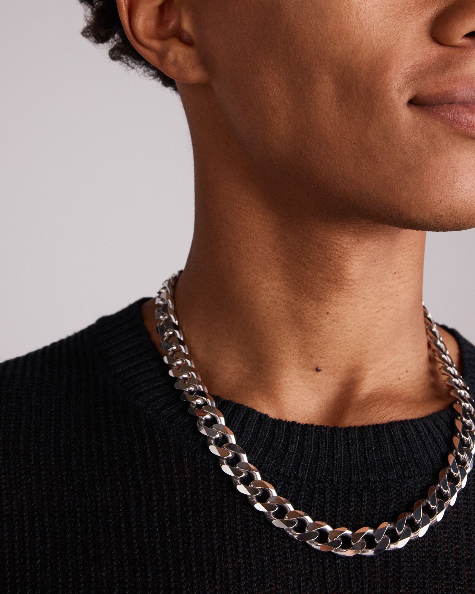 13mm Curb Chain in Sterling Silver