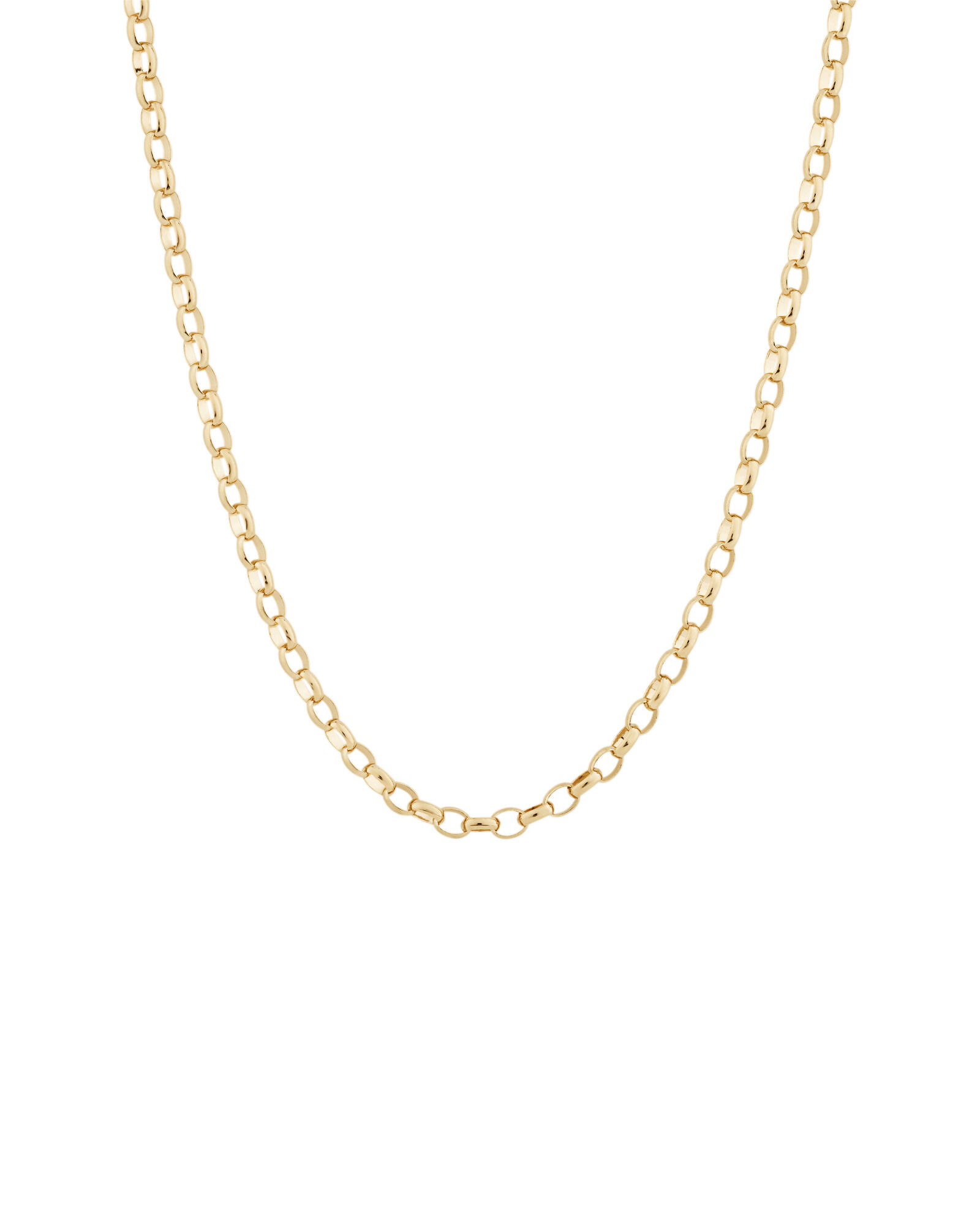 55cm (22") Solid Oval Belcher Chain 10kt Yellow Gold