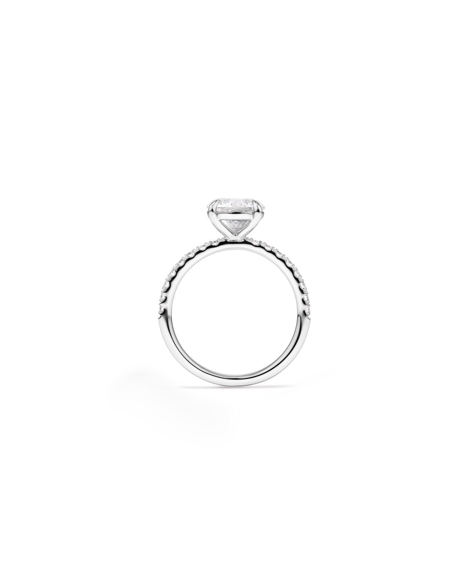 2.31 Carat TW Round Brilliant Lab-Grown Diamond Side Accent Engagement Ring in 14kt White Gold