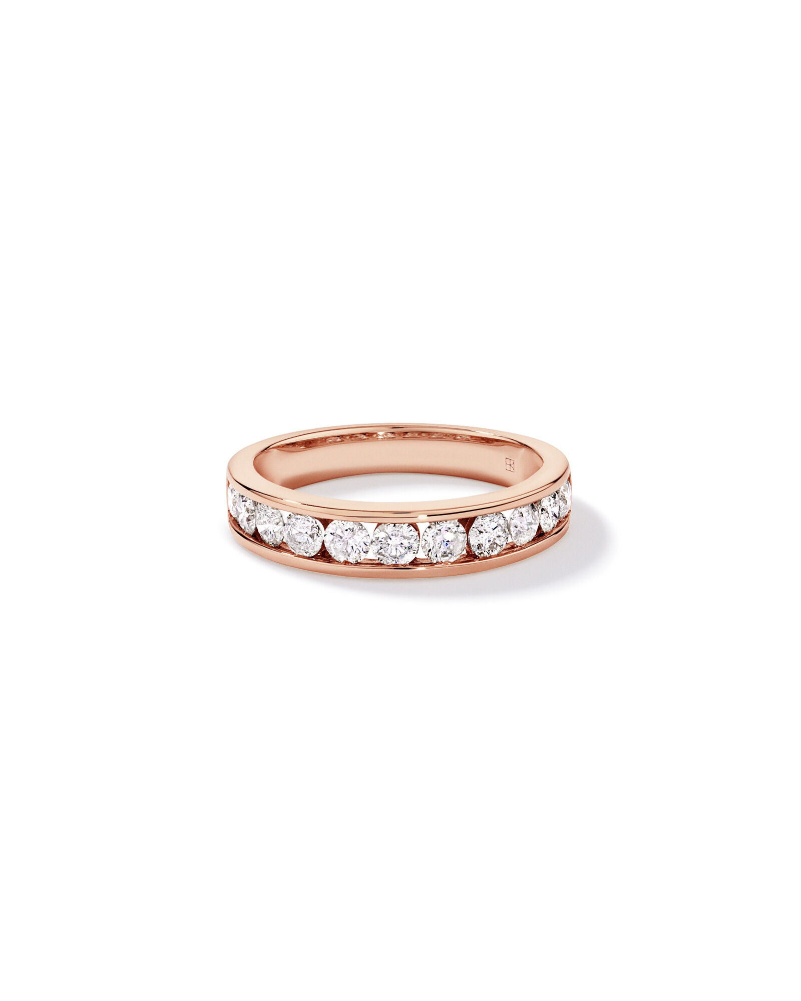1.00 Carat TW Round Brilliant Channel Set Wedding Band in 10kt Rose Gold