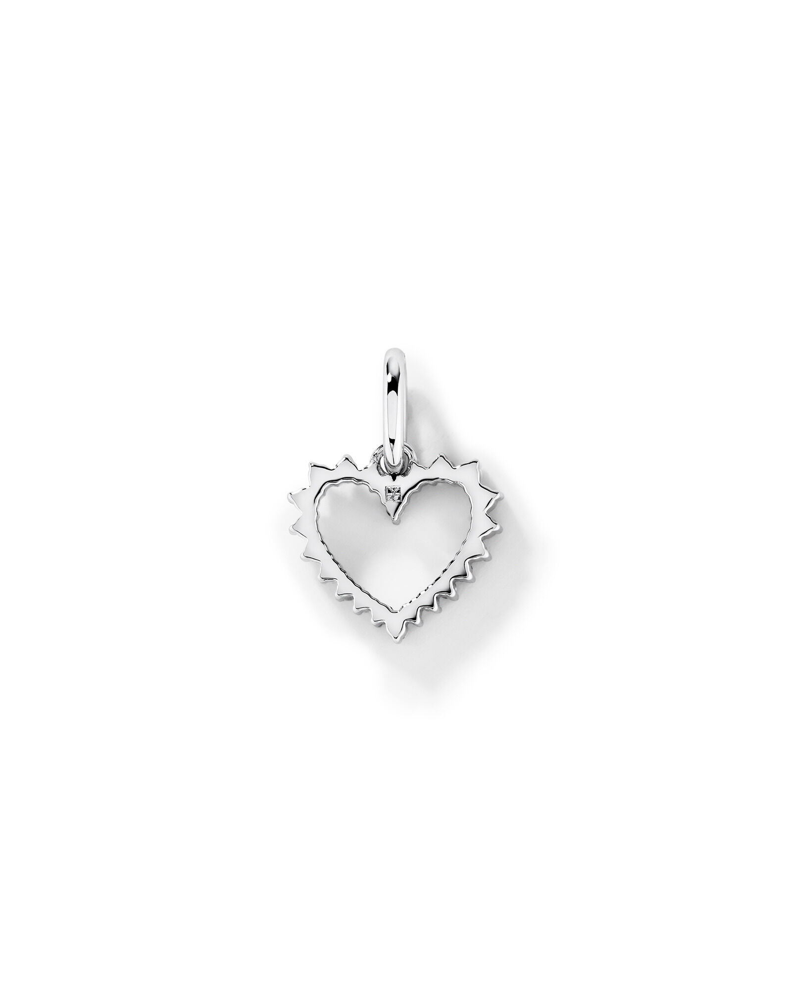 Diamond Open Love Heart Pendant in 10kt White Gold