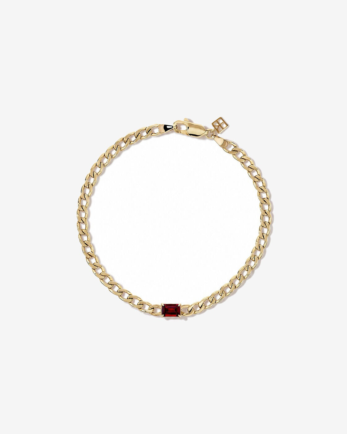 Bracelet gourmette Grenat en or jaune 10 ct