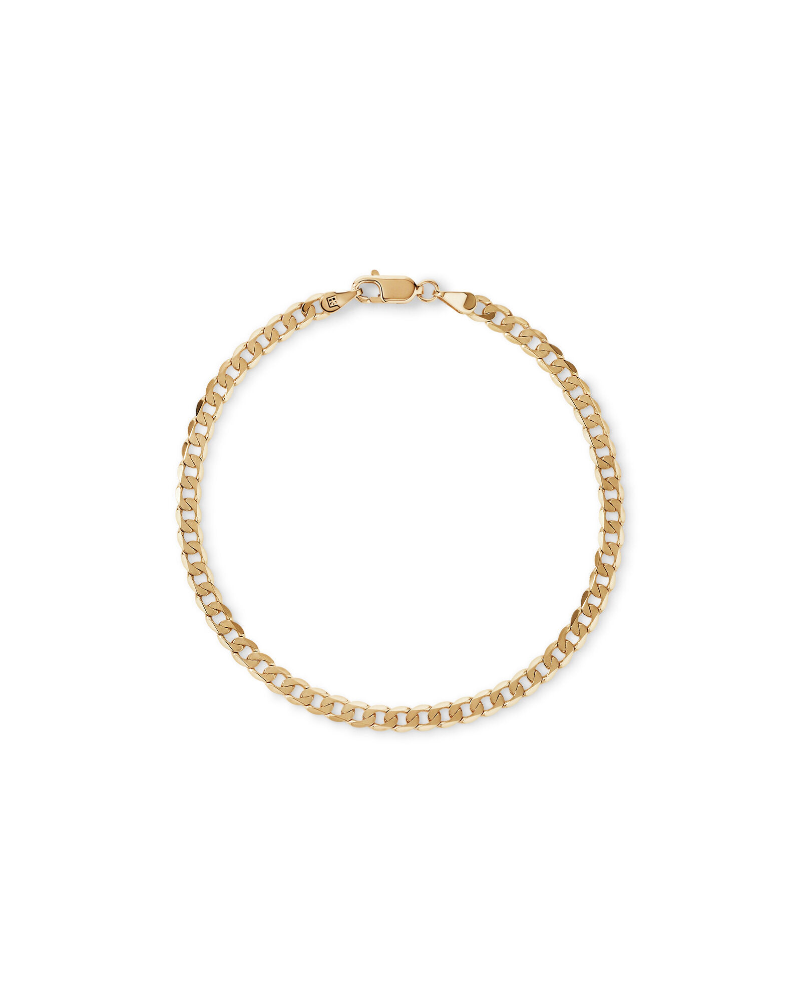 19cm (7.5") 3.75mm Flat Beveled Curb Bracelet in 10kt Yellow Gold