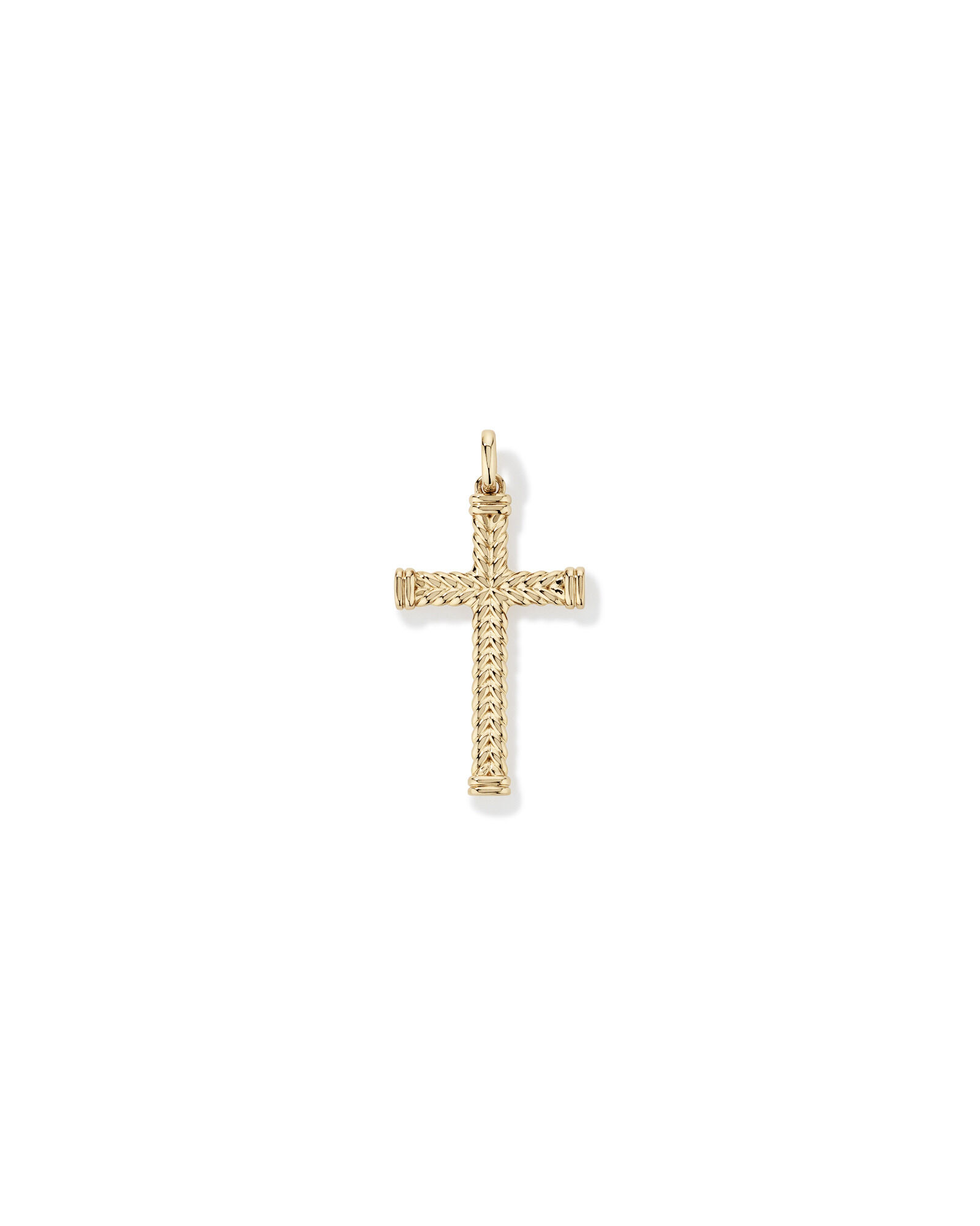 Textured Cross Pendant in 10kt Yellow Gold