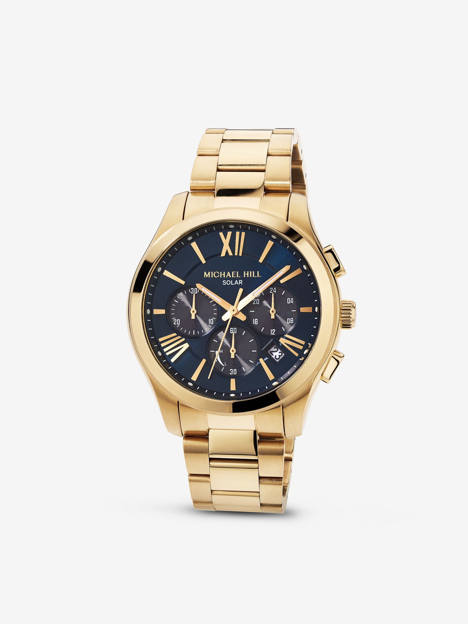 Men's Solar Chronograph Watch in Gold Tone Stainless Steel