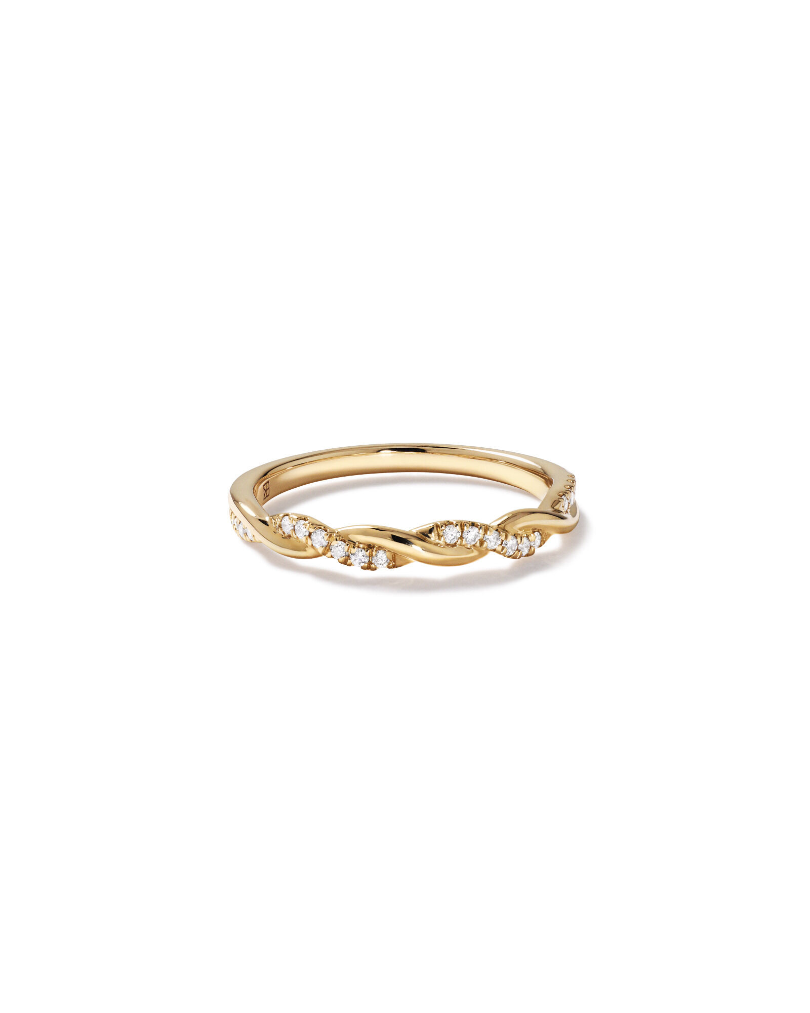 0.11 Carat TW Diamond Twist Wedding Ring in 14kt Yellow Gold