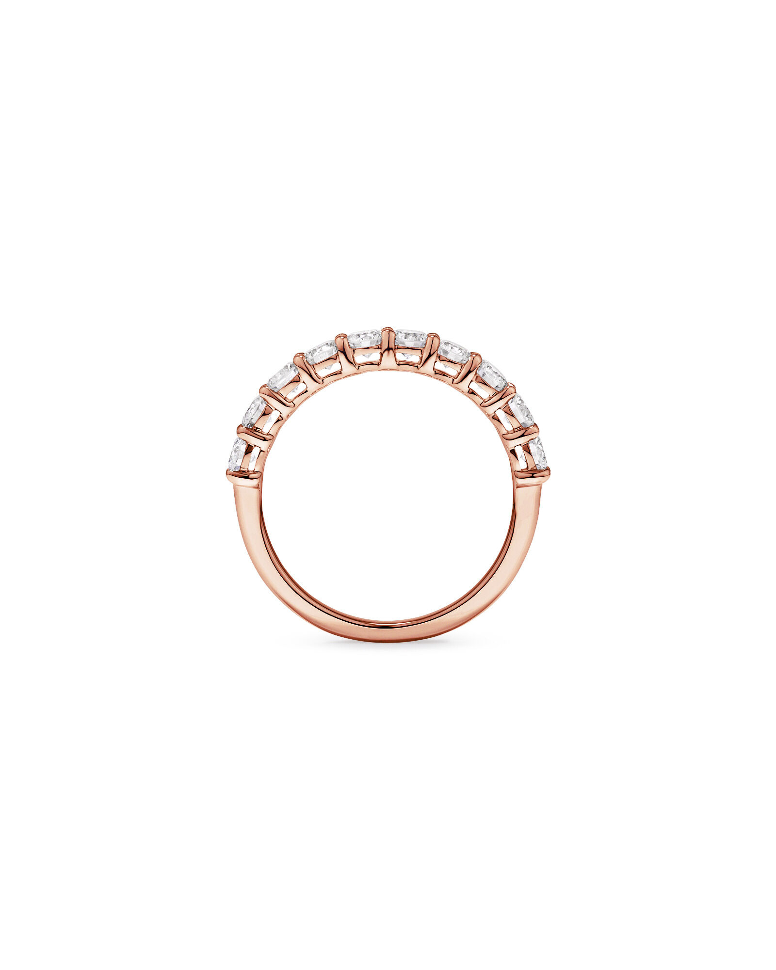 1.00 Carat TW Round Brilliant Laboratory-Grown Diamond Wedding Band in 14kt Rose Gold
