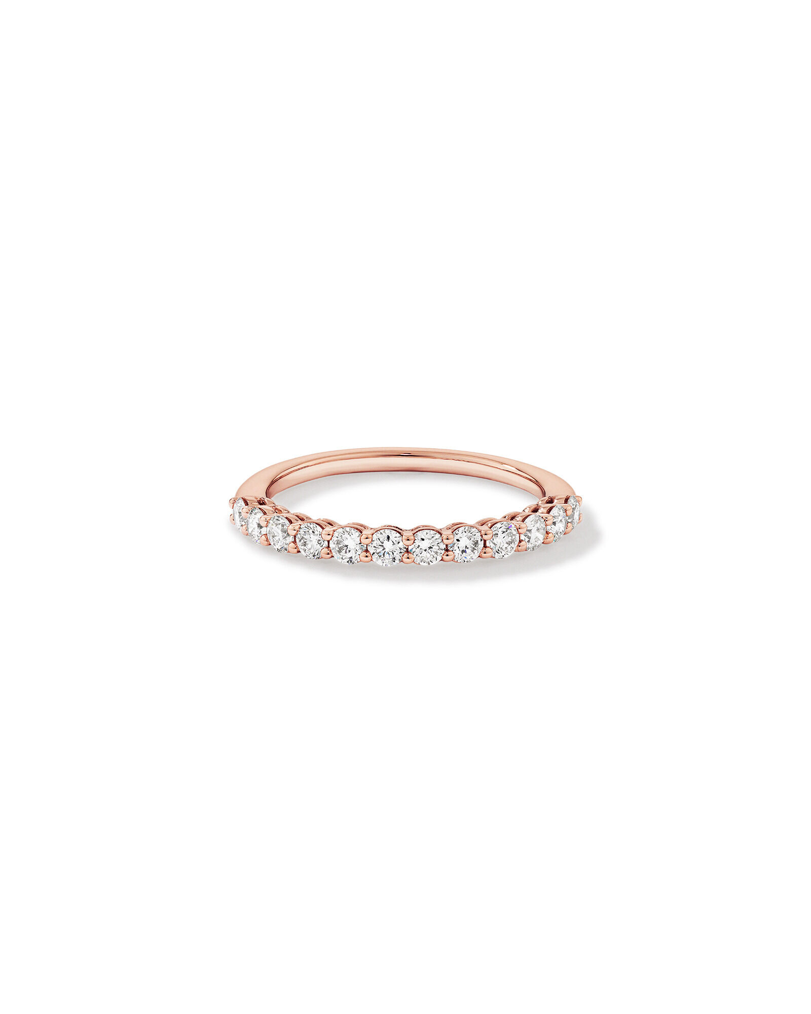 0.60 Carat TW Claw Set Round Brilliant Laboratory-Grown Diamond Wedding Ring in 14kt Rose Gold