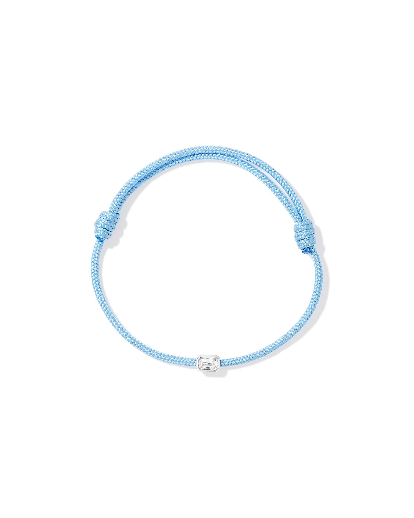 Bracelet en cordon en zircone cubique coupe &eacute;meraude en bleu froid
