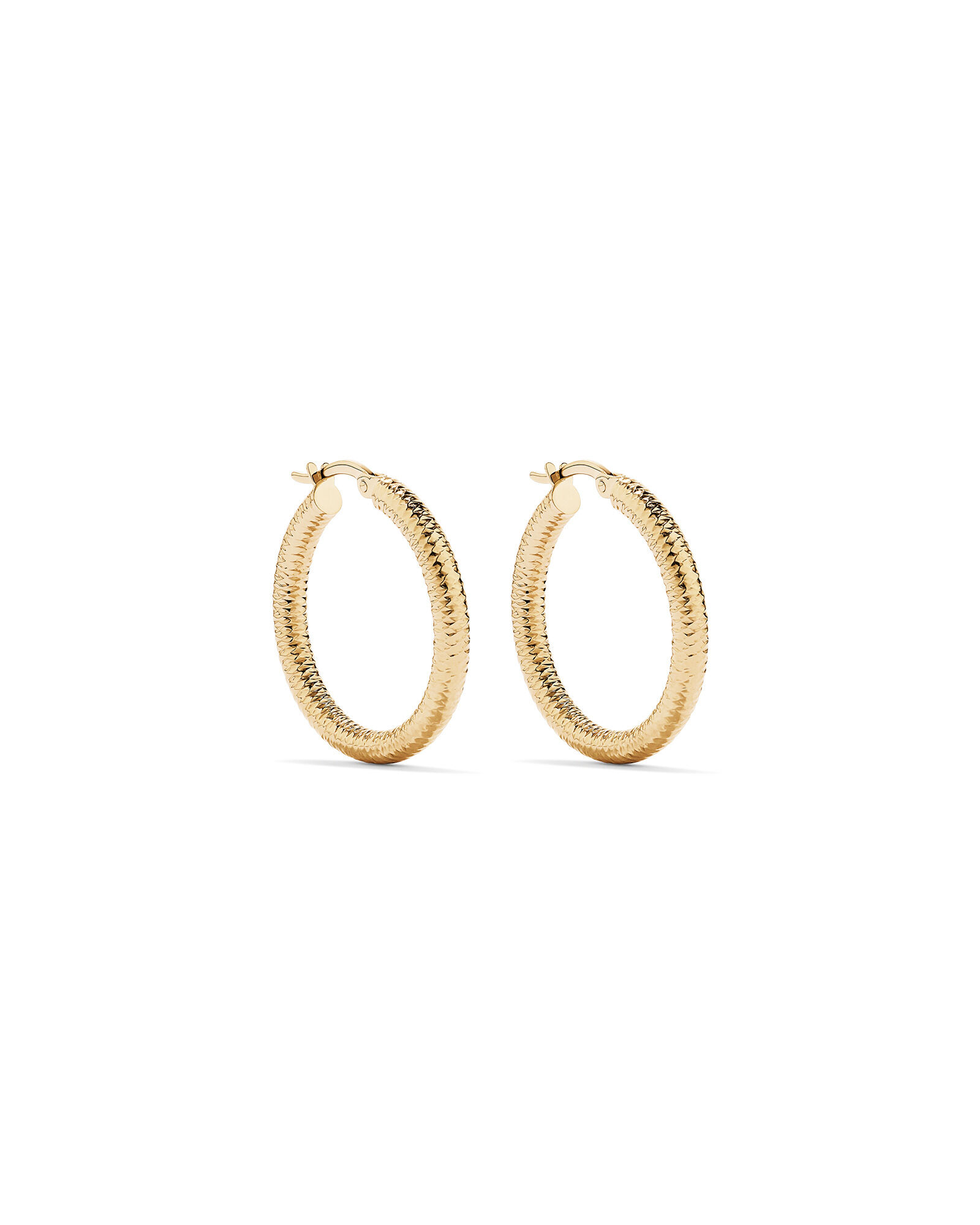 Diamond-Cut Hoop Earrings in 18Kt Vermeil