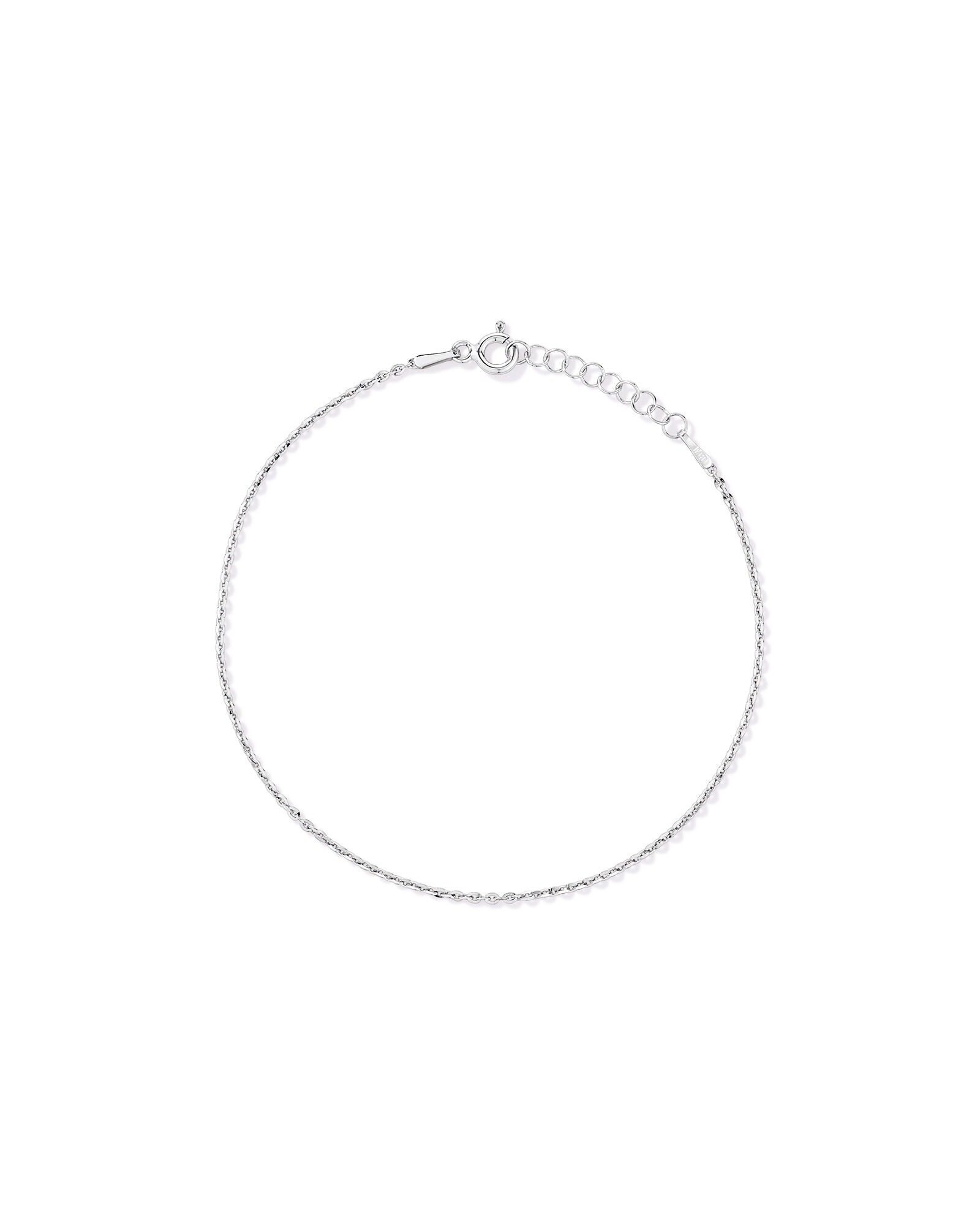 Bracelet &agrave; torsades fines taill&eacute;es en diamants de 19 cm en argent sterling