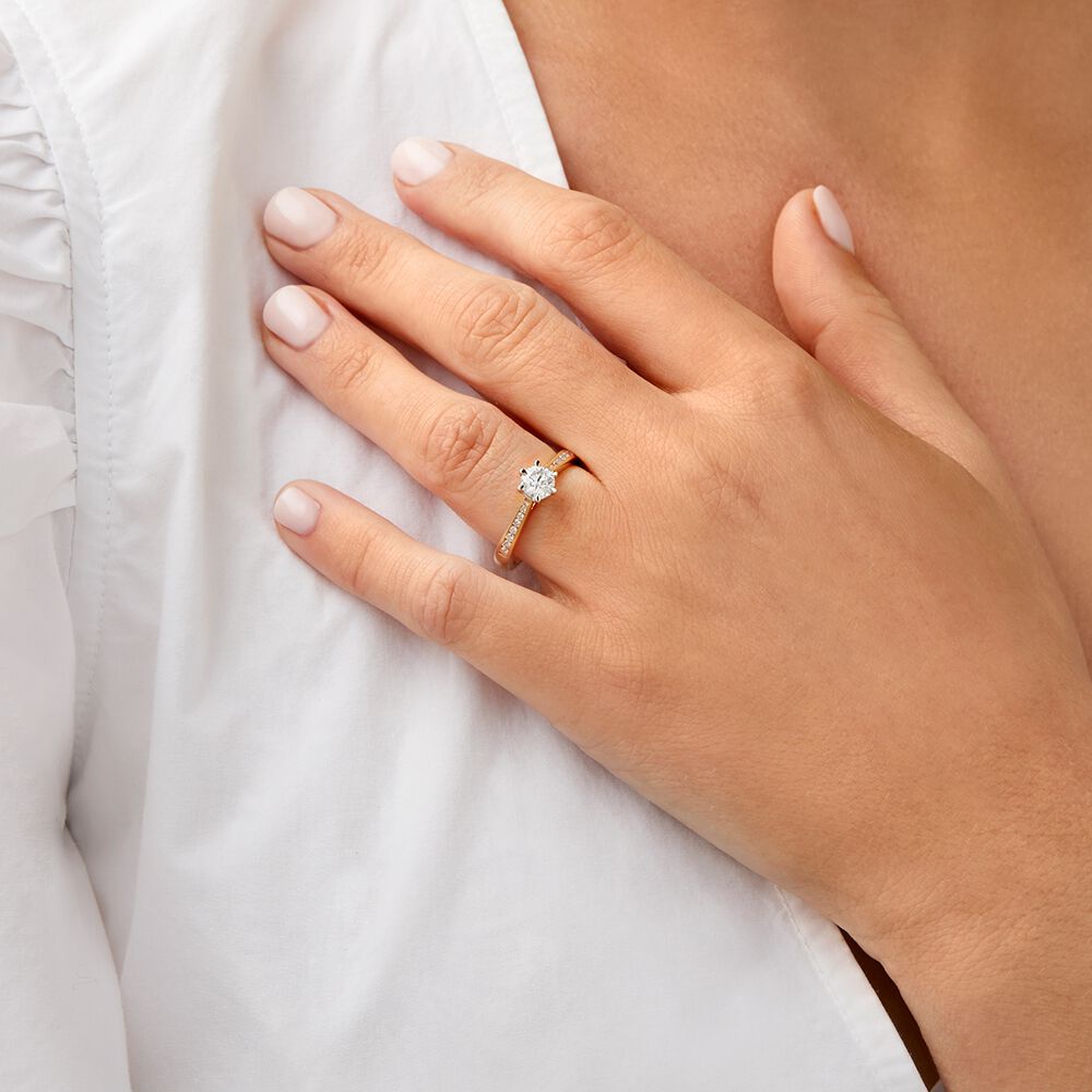 Ring with 0.73 Carat TW of Diamonds in 14kt Yellow & White Gold