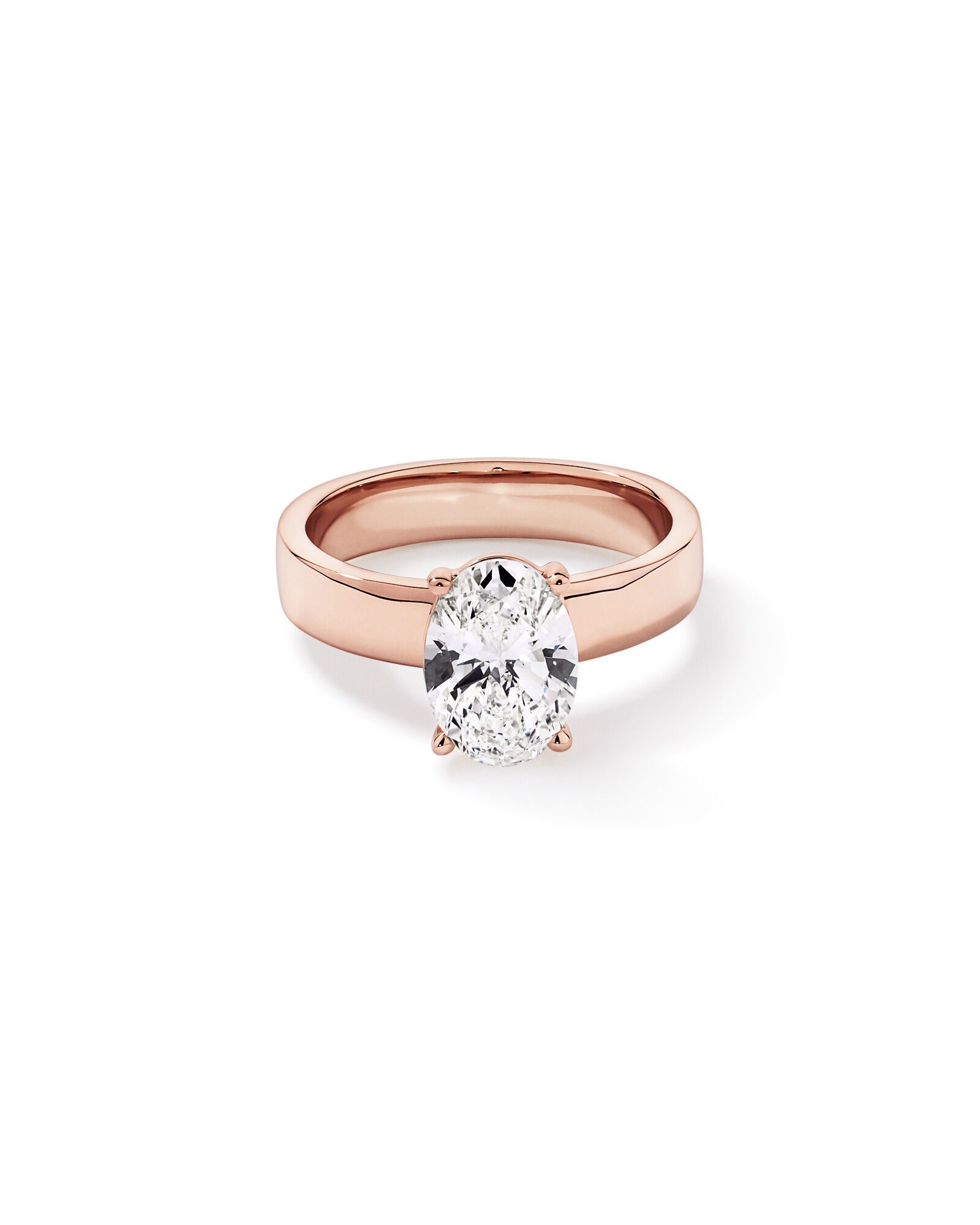 2.00TW Oval Laboratory-Grown Diamond Solitaire Ring in 14kt Rose Gold