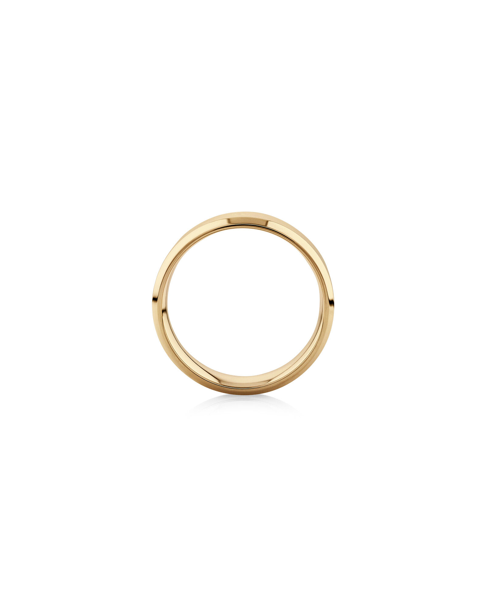 7mm Flat Bevelled Wedding Band in 10kt Yellow Gold