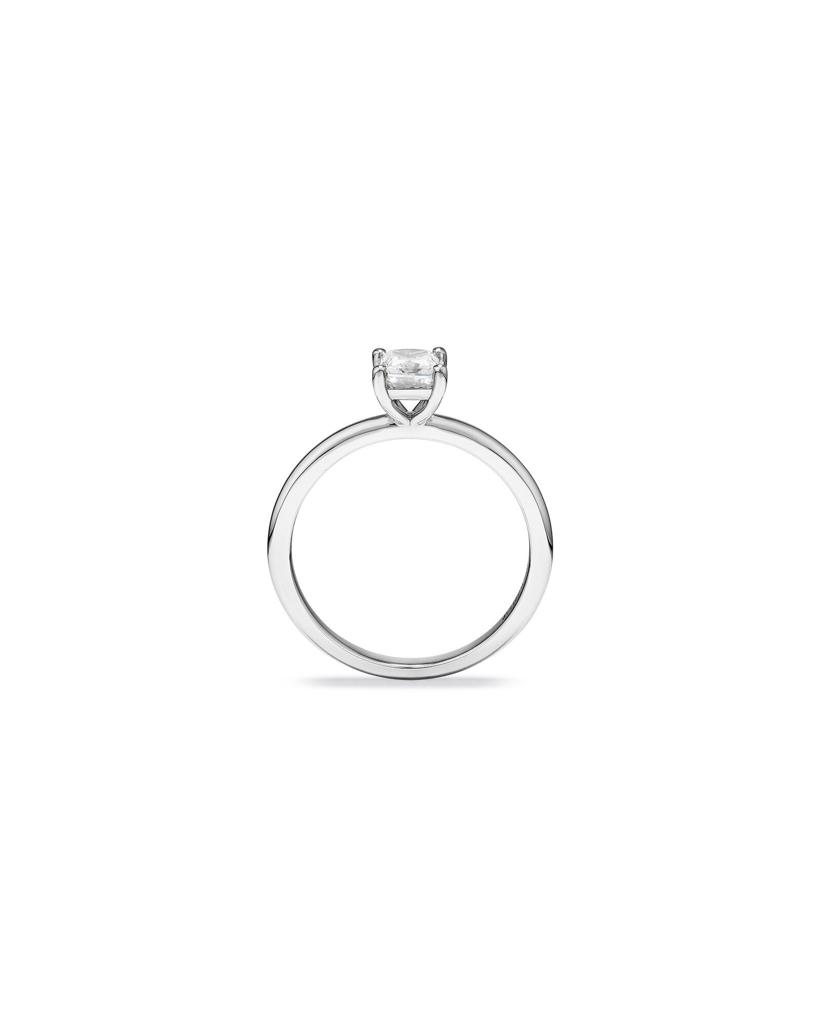 0.50 Carat TW Princess Cut Diamond Solitaire Engagement Ring in 14kt White Gold