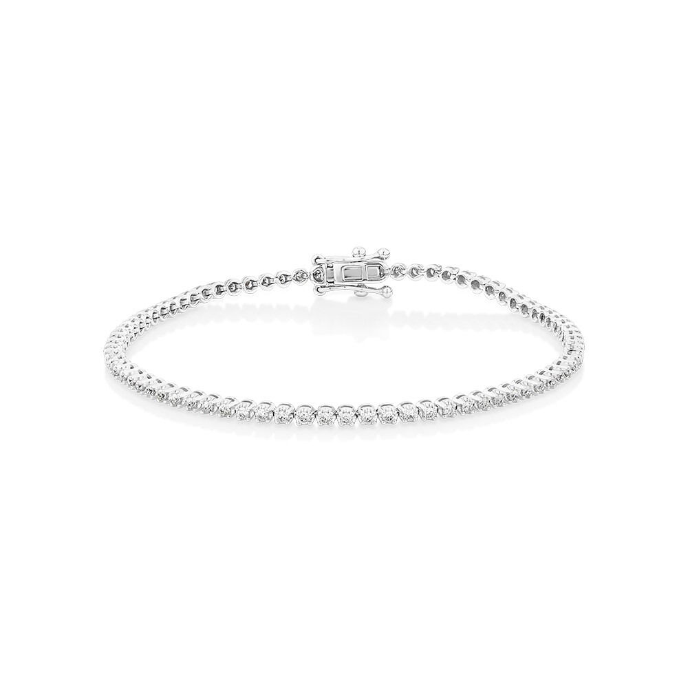 0.90 Carat TW Laboratory-Grown Diamond Tennis Bracelet set in 10kt White Gold