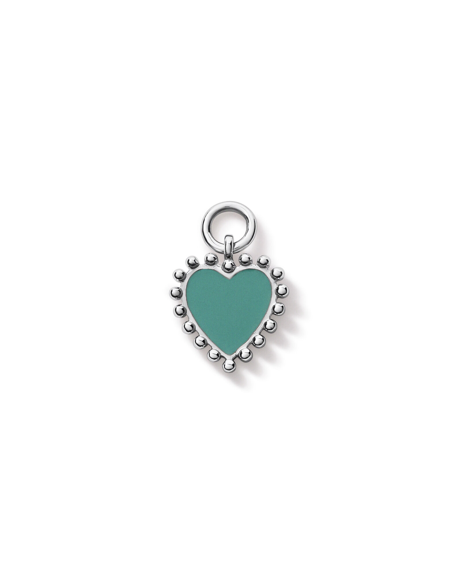 Pendentif en forme de boucle d&rsquo;oreille en forme de c&oelig;ur en &eacute;mail bleu en argent sterling