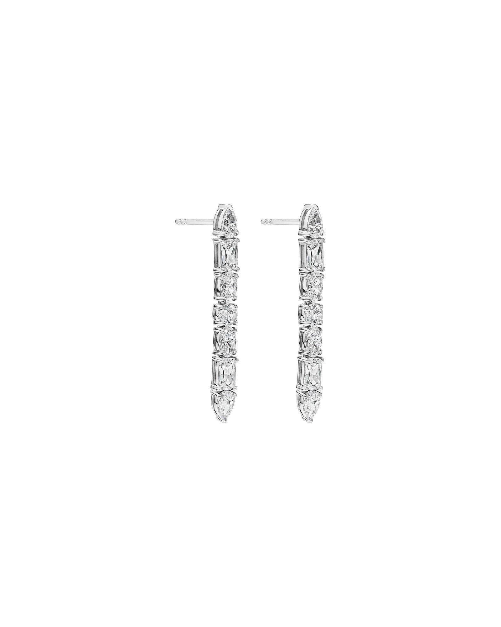 Multi-Stone Cubic Zirconia Drop Earrings in Sterling Silver