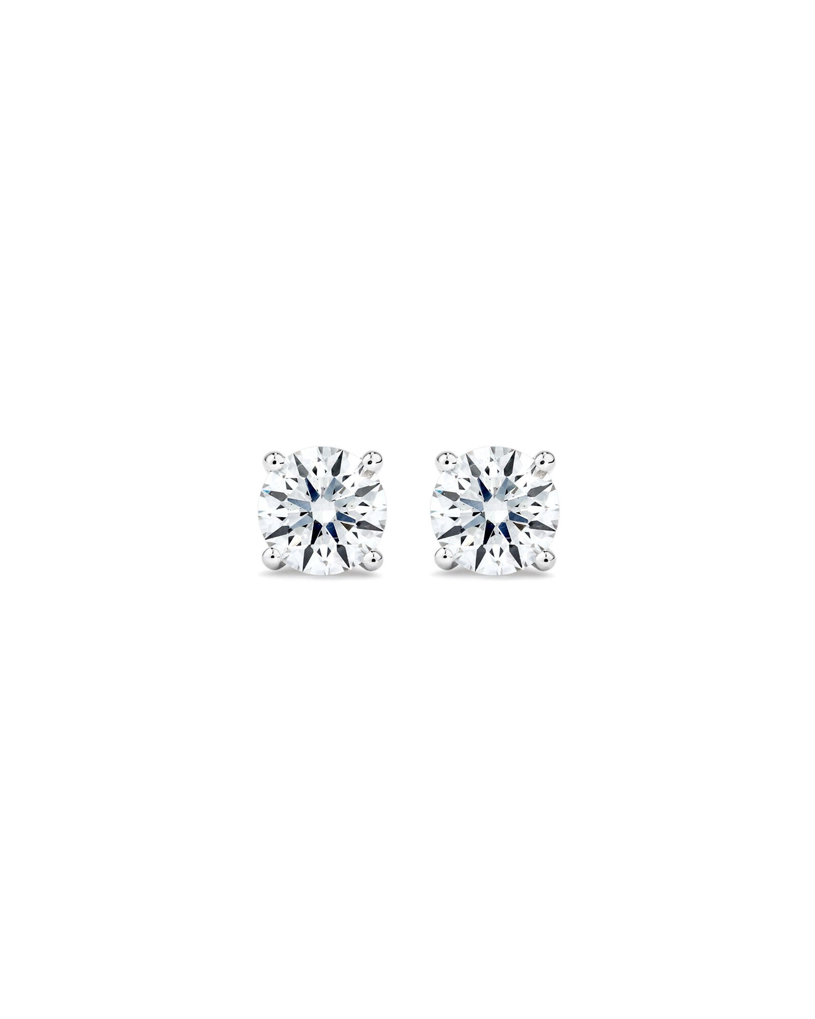 1.00 Carat TW Laboratory-Grown Diamond Solitaire Stud Earrings in 14kt White Gold