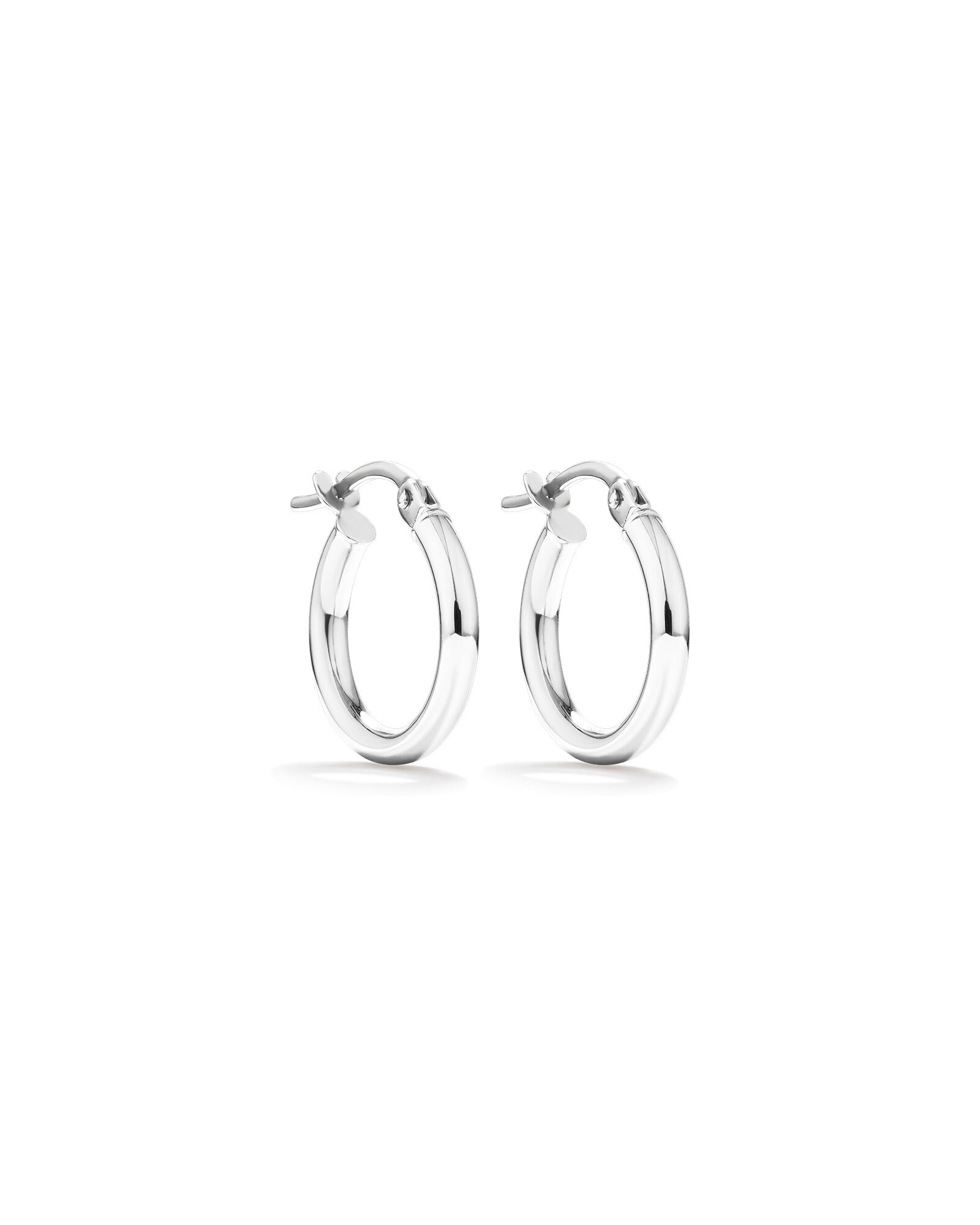 10mm Hoop Earrings in 10kt White Gold