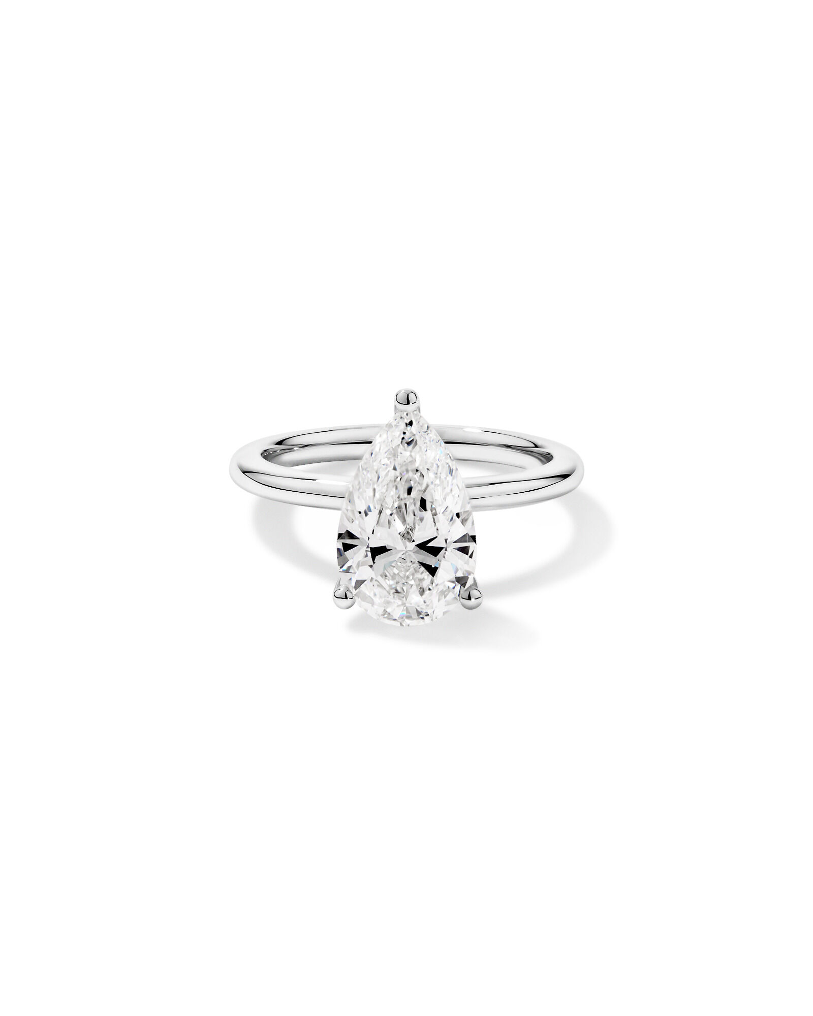 3.00 Carat TW Pear Cut Laboratory-Grown Diamond Solitaire Engagement Ring in Platinum