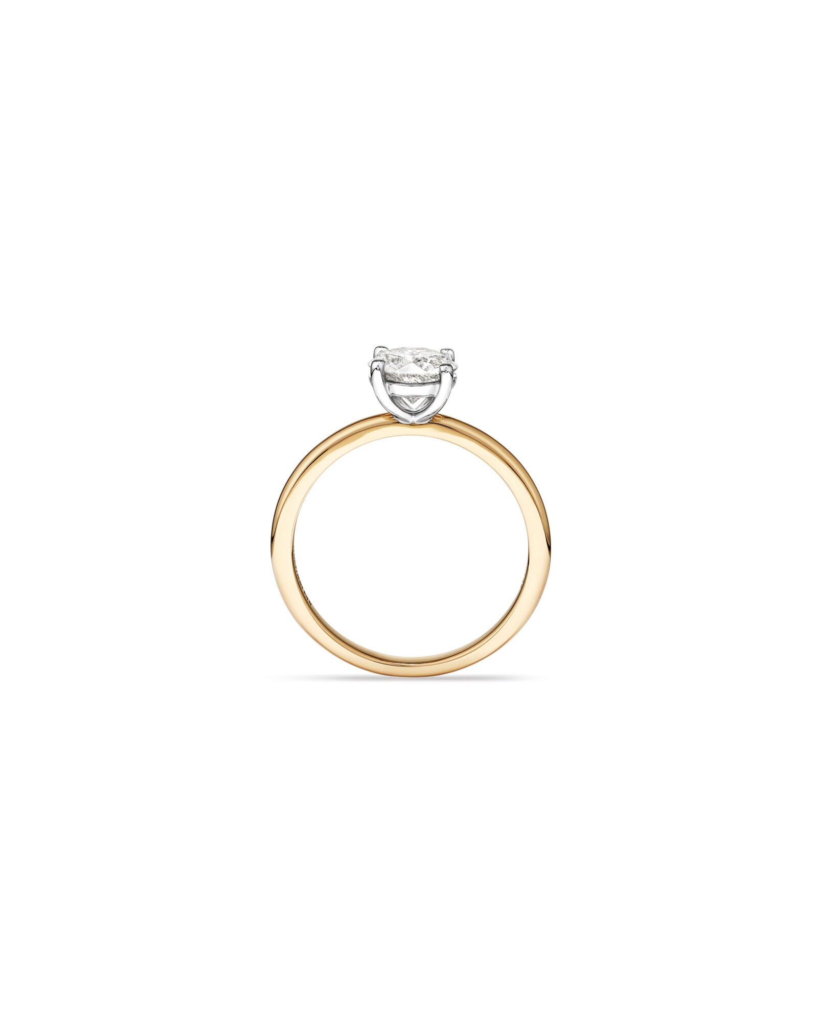 1.00 Carat TW Round Brilliant Diamond Solitaire Engagement Ring in 14kt White and Yellow Gold