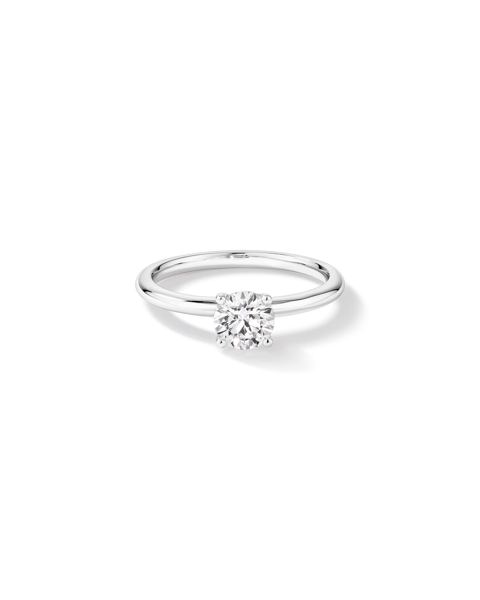 0,70 Carat Poids Total Bague De Fian&ccedil;ailles Solitaire En Diamant De Laboratoire Rond Brillant En Or Blanc 14 Carats