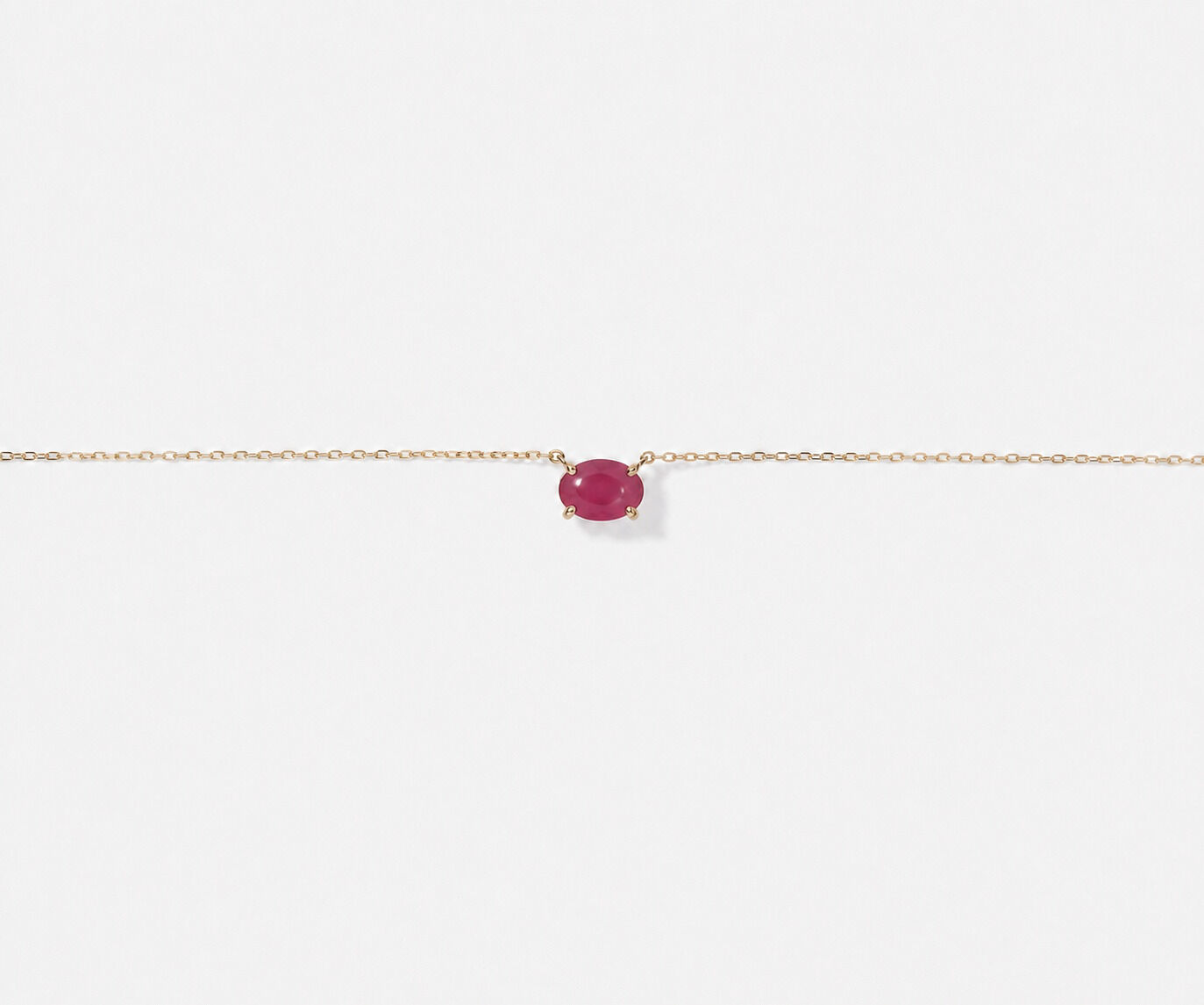 Collier ovale est-ouest Rubis en or jaune 10 ct