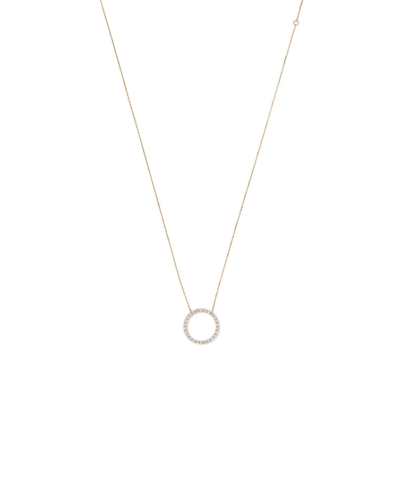 0.85 Carat TW Laboratory-Grown Diamond Circle Necklace in 10kt Yellow Gold