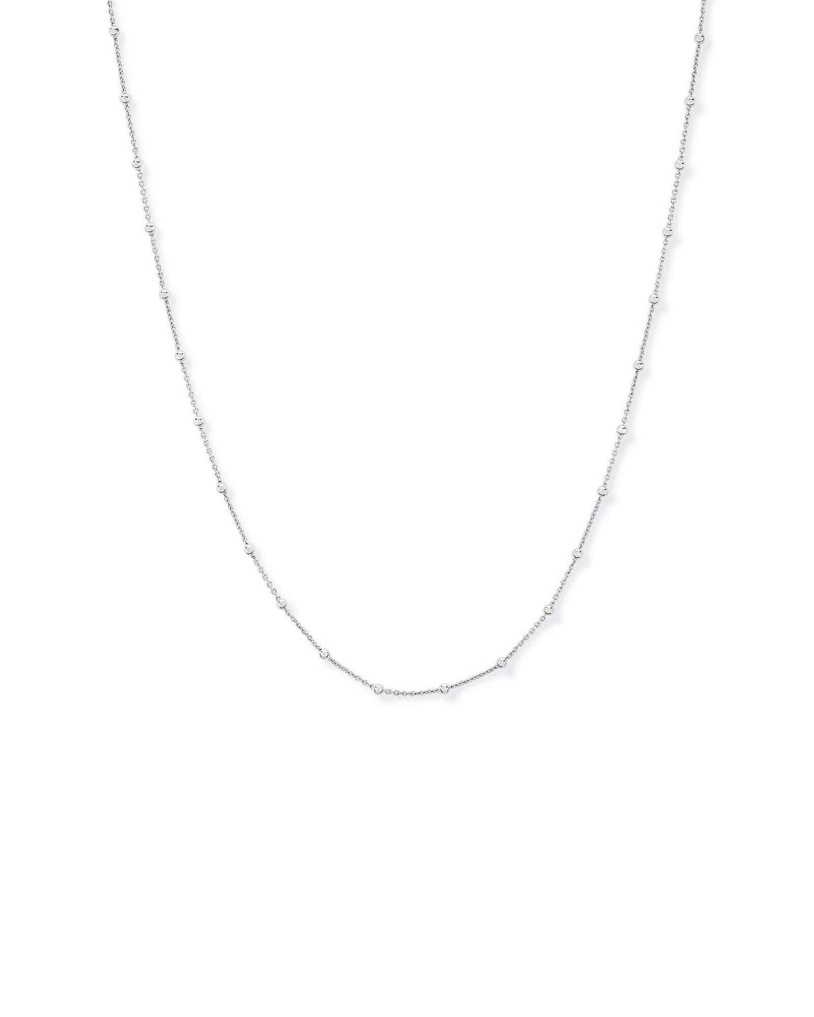 Cha&icirc;ne de station &agrave; perles taill&eacute;es diamant&eacute;es de 50 cm (20") en argent sterling
