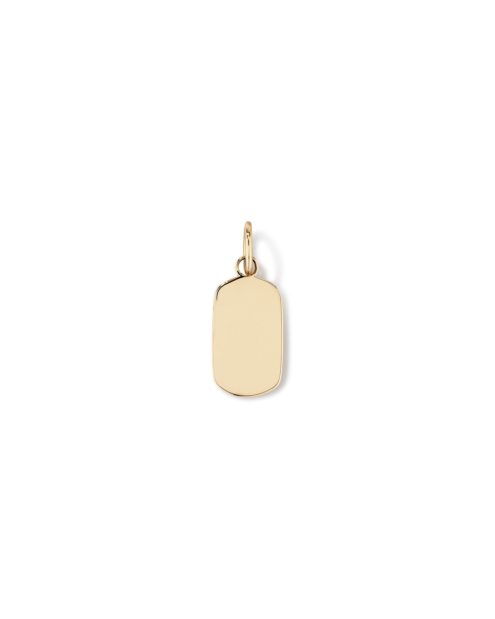 Oblong Dog Tag Pendant in 10kt Yellow Gold