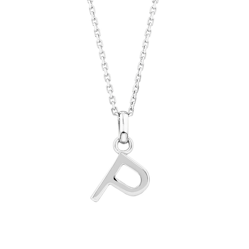 "P" Initial Pendant in Sterling Silver